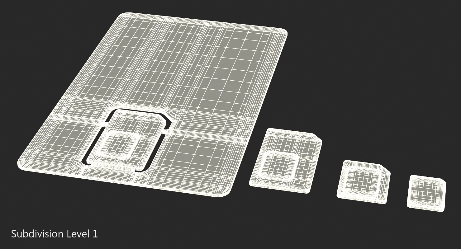 3D Different Sizes Sim Cards Generic model