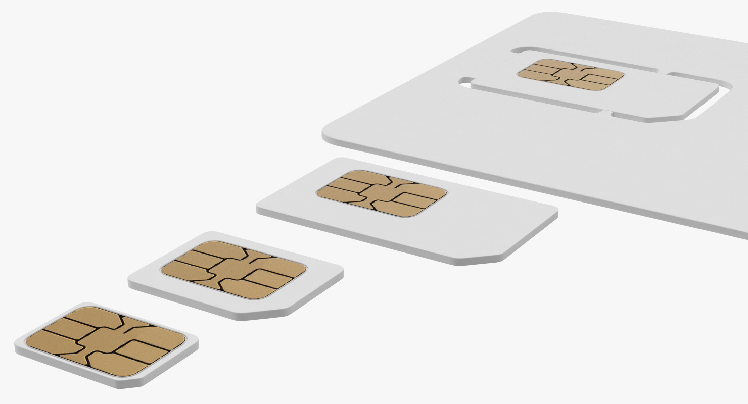 3D Different Sizes Sim Cards Generic model
