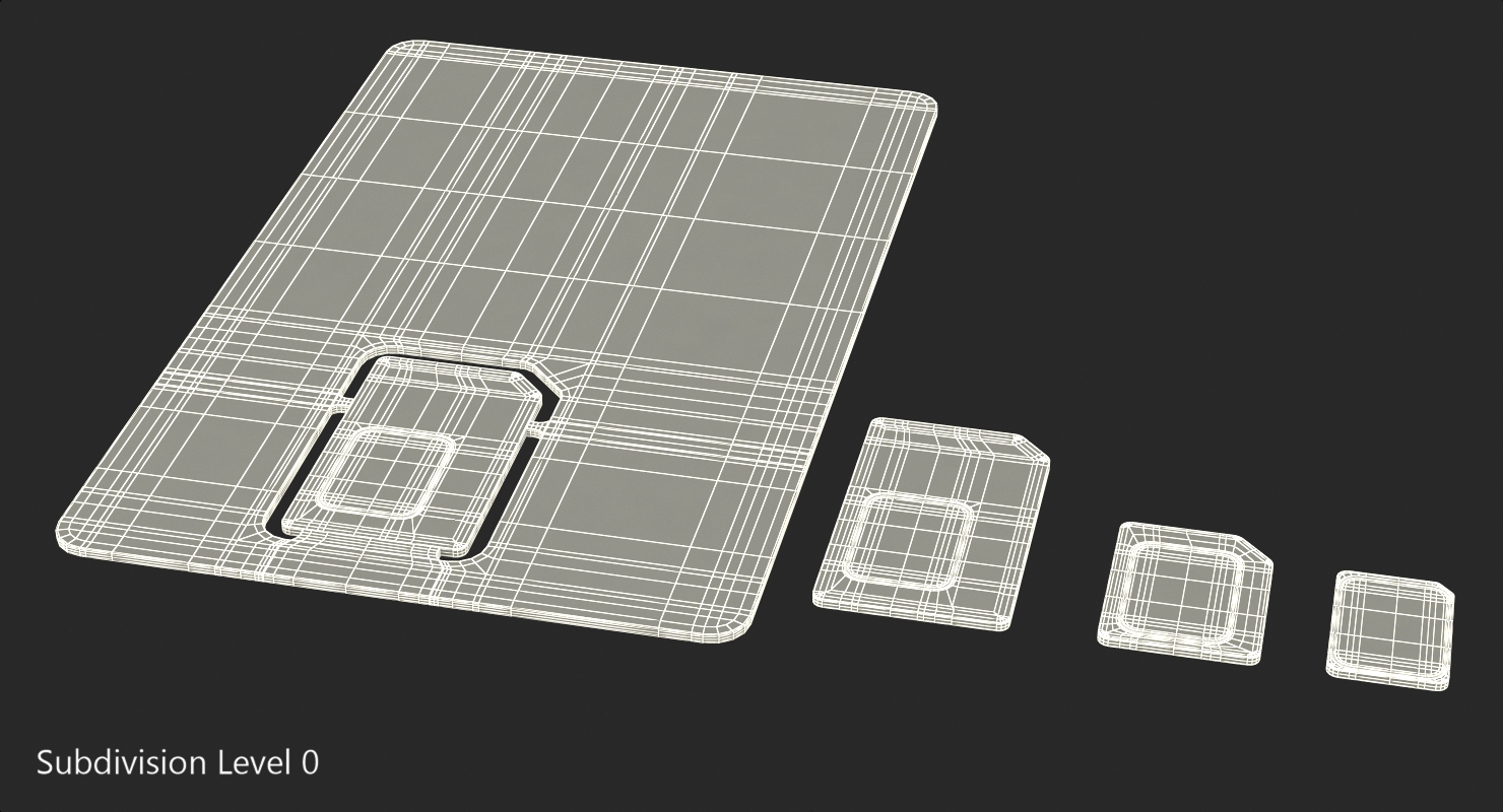 3D Different Sizes Sim Cards Generic model