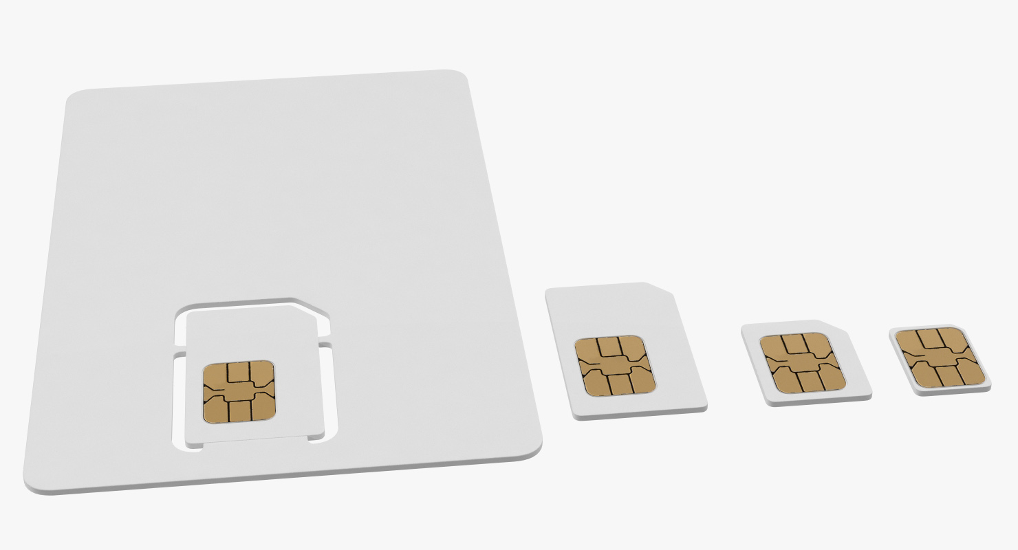 3D Different Sizes Sim Cards Generic model
