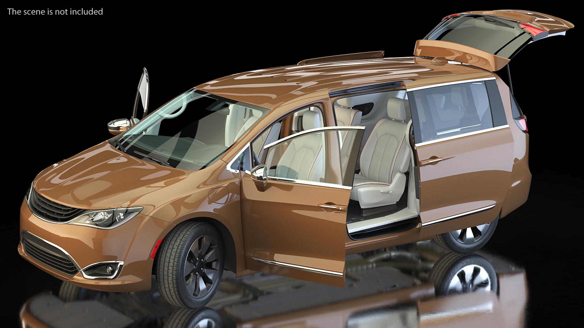 3D Family Minivan Rigged