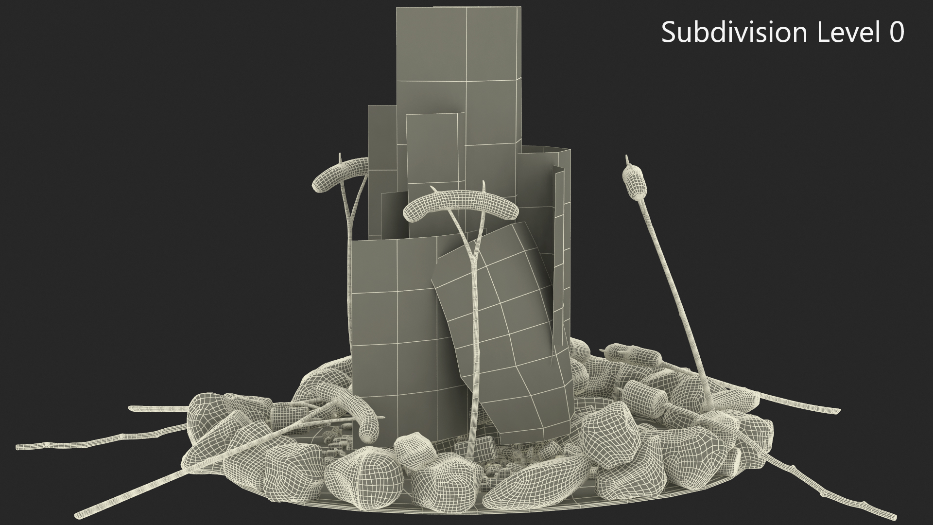3D Grilled Sausages on Campfire model