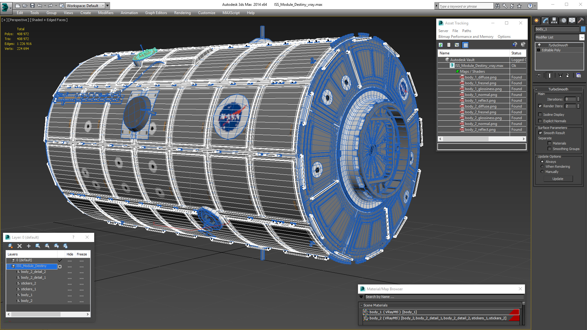 3D ISS Module Destiny model