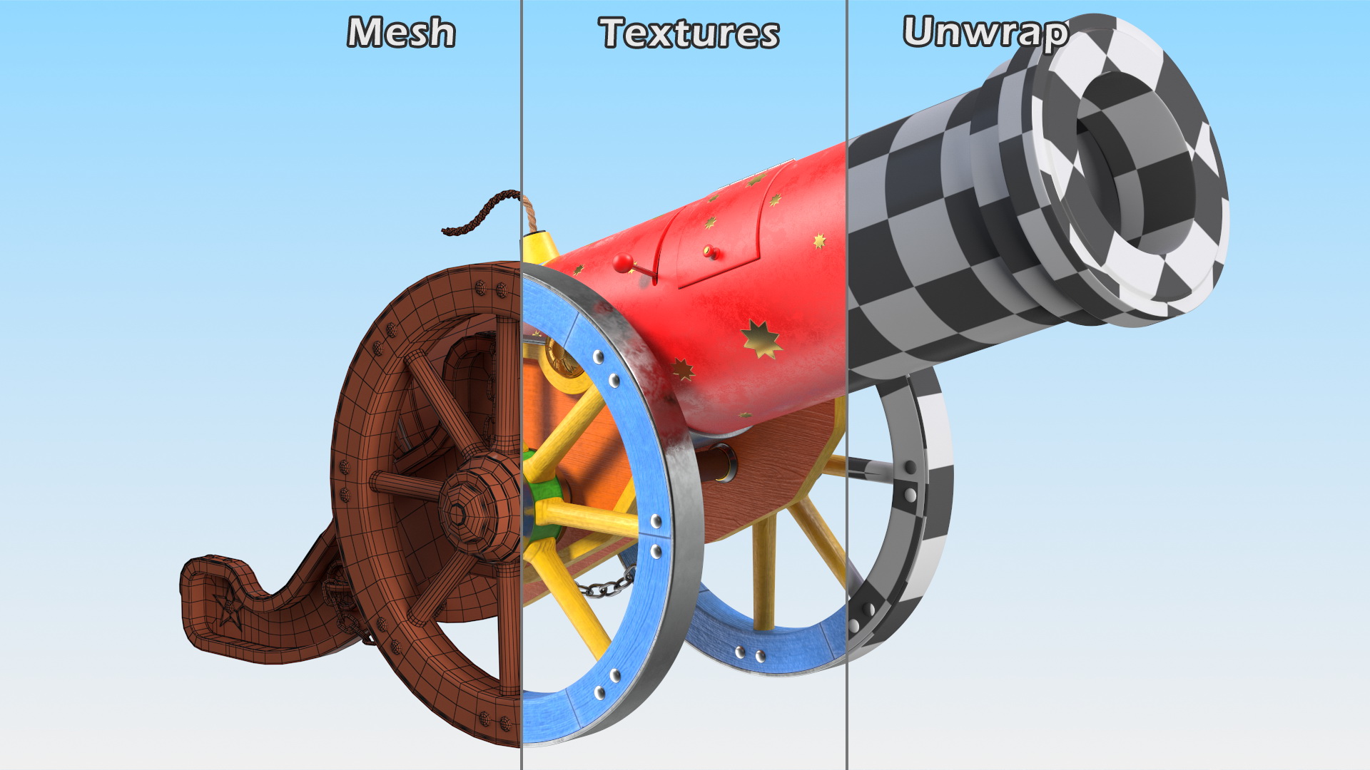 3D Circus Cannon model