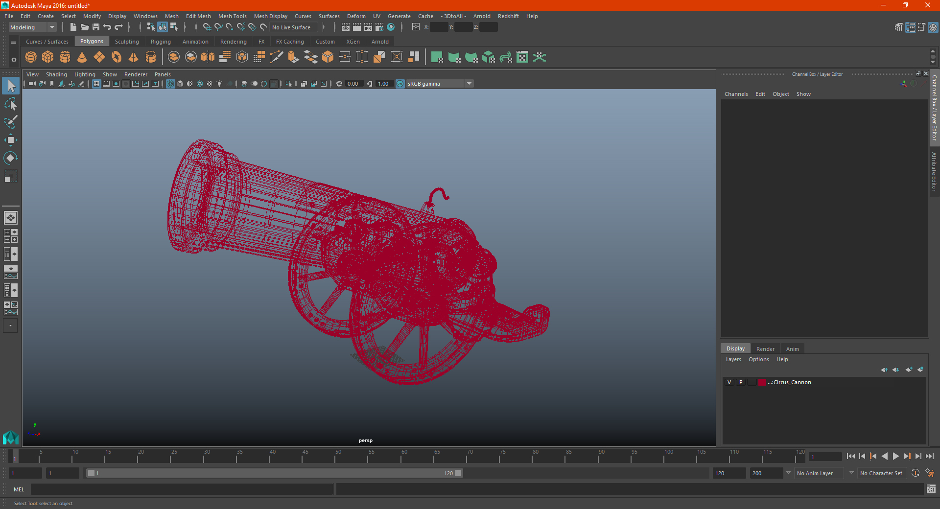 3D Circus Cannon model