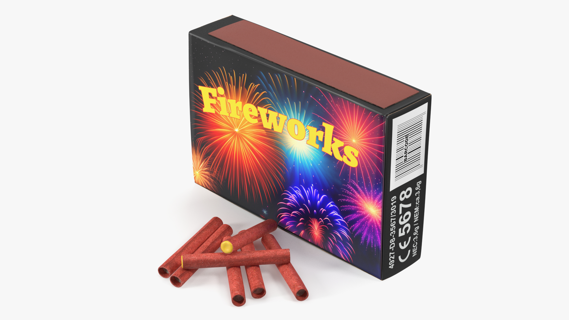 3D Firecrackers Box Mockup model