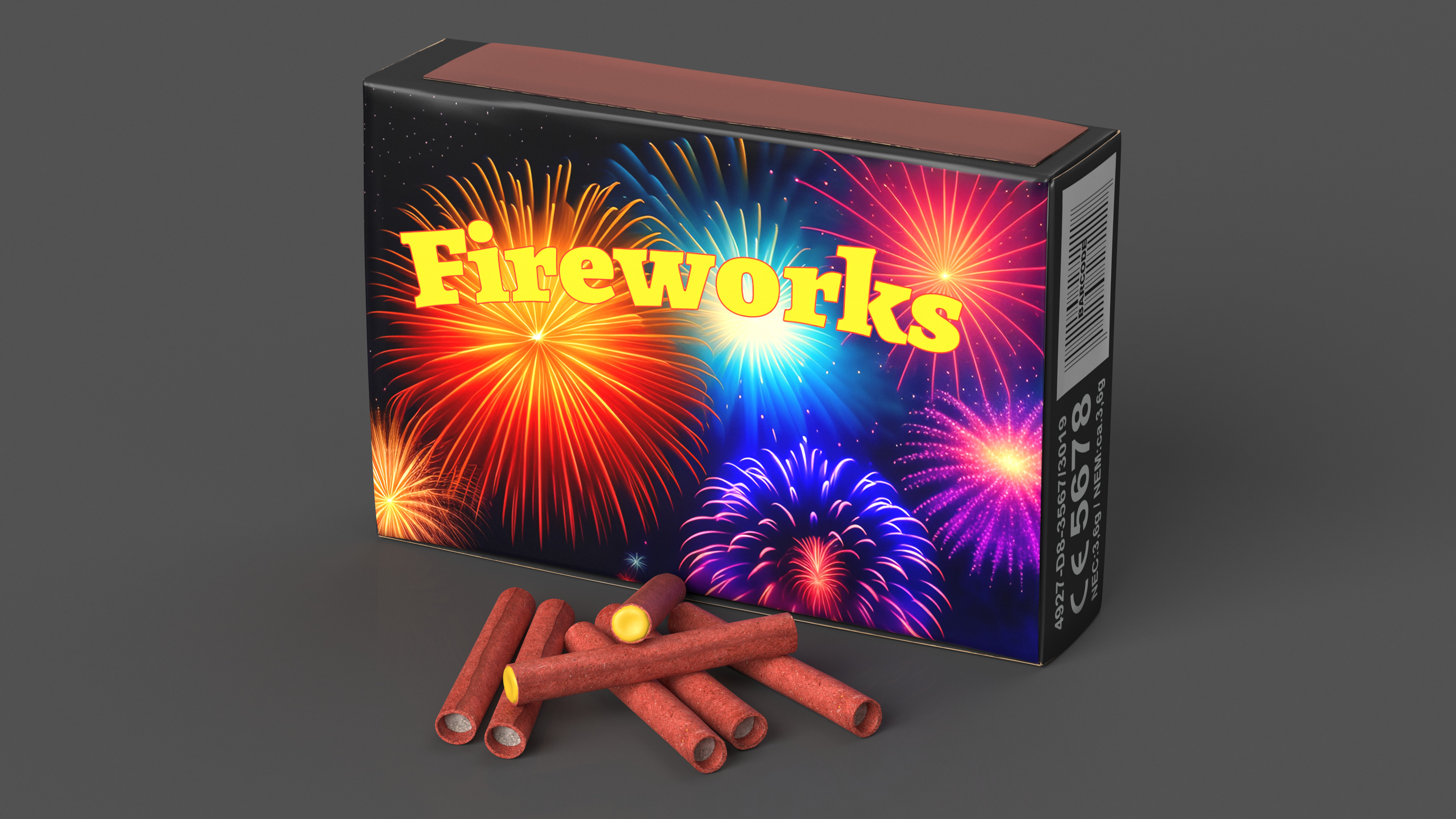 3D Firecrackers Box Mockup model