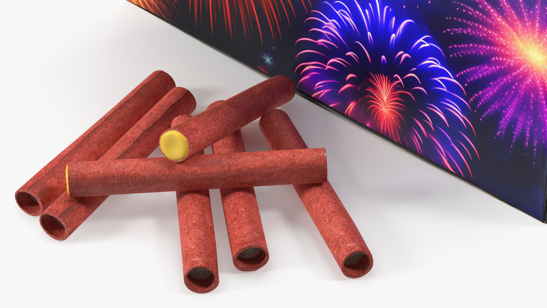3D Firecrackers Box Mockup model