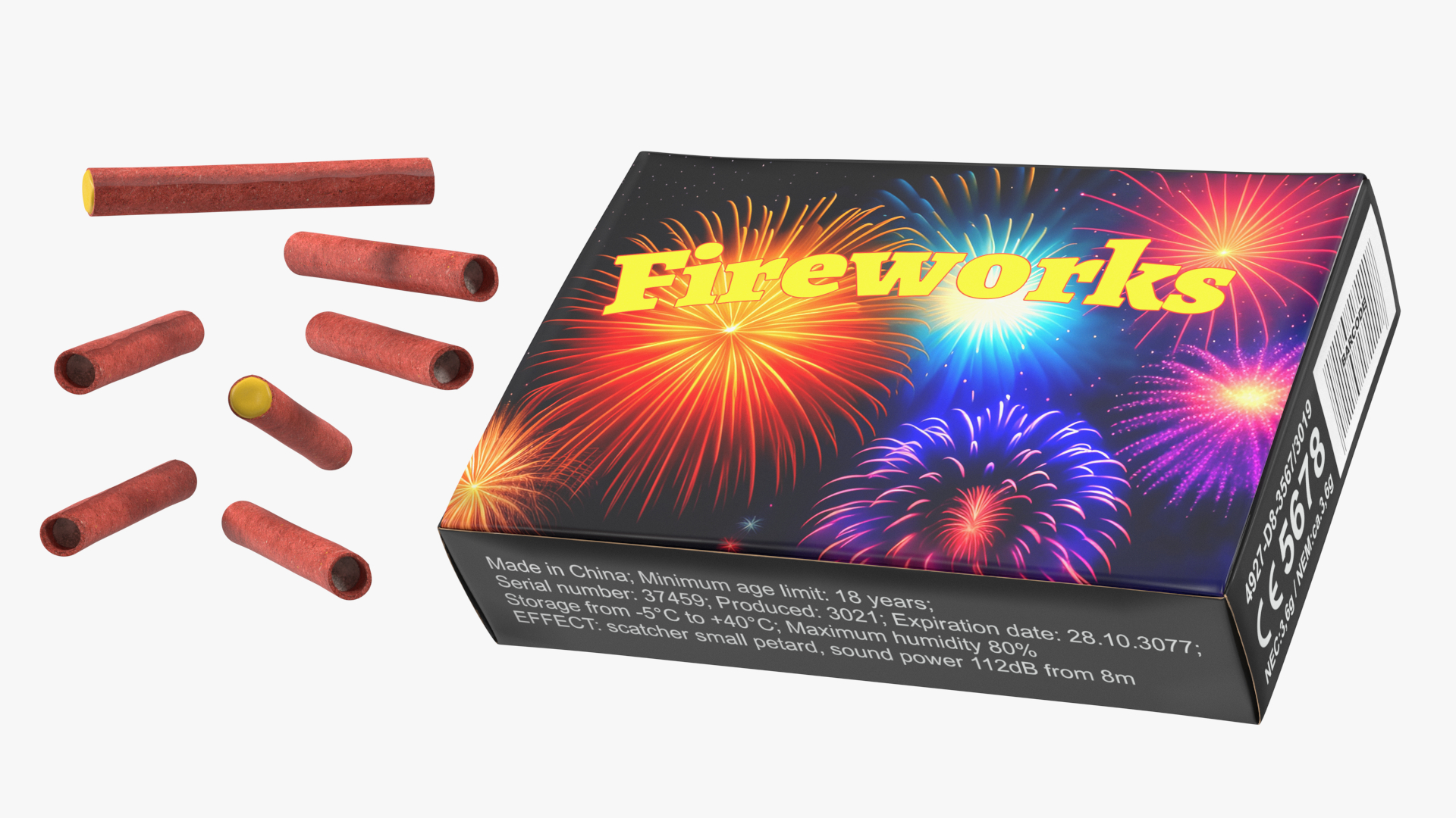 3D Firecrackers Box Mockup model