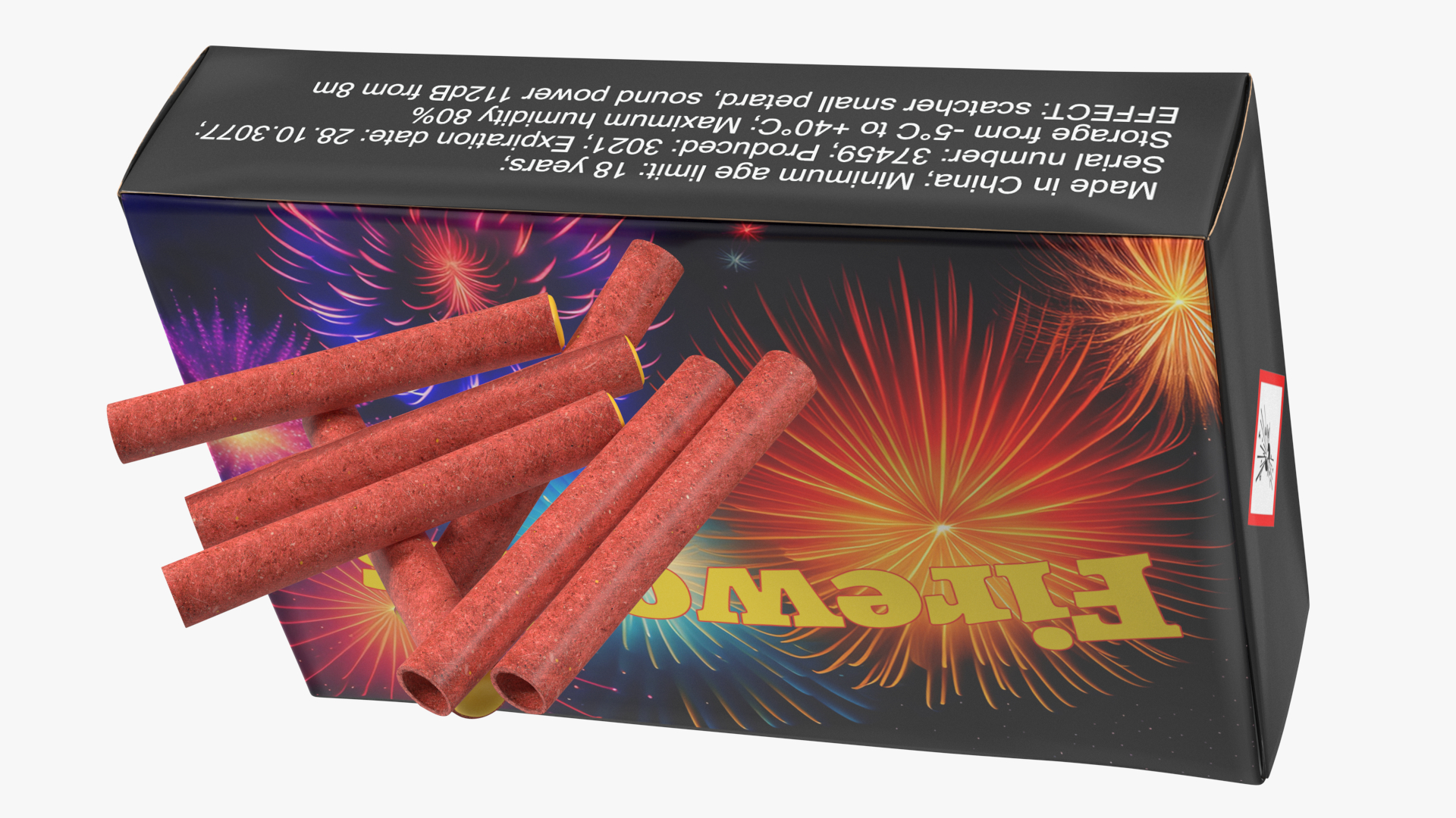 3D Firecrackers Box Mockup model