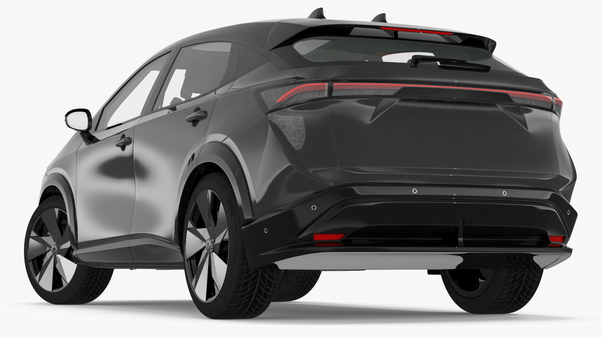3D Modern Electric SUV Black Rigged for Maya