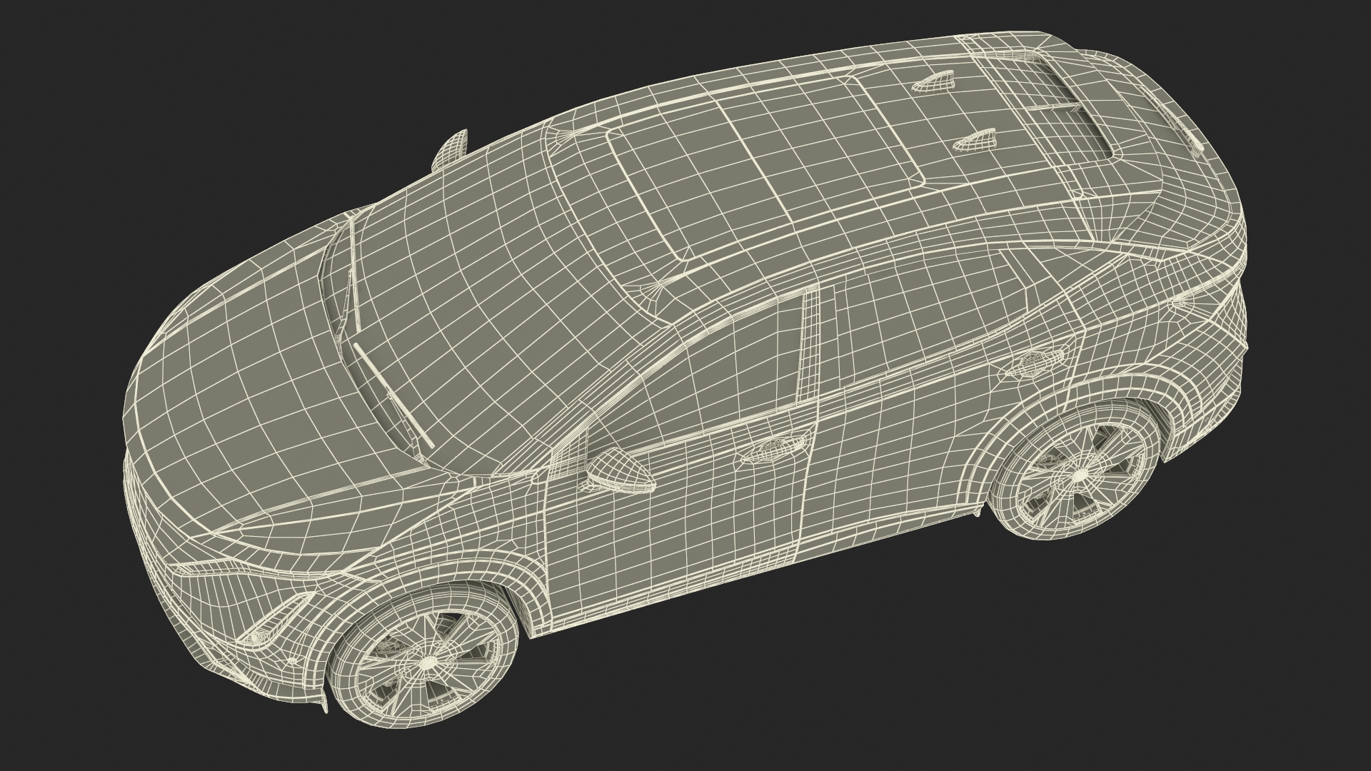 3D Modern Electric SUV Black Rigged for Maya