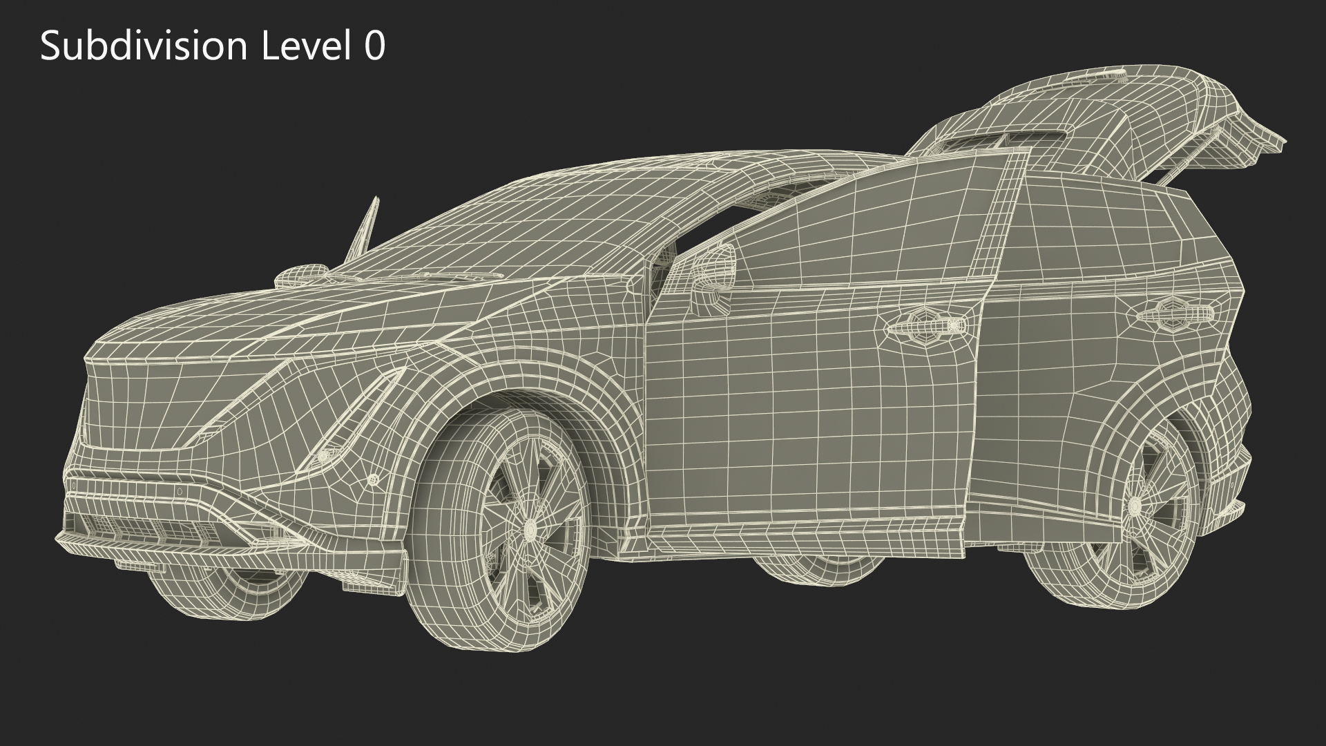3D Modern Electric SUV Black Rigged for Maya
