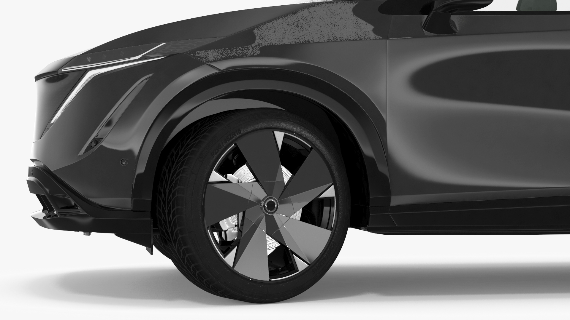 3D Modern Electric SUV Black Rigged for Maya