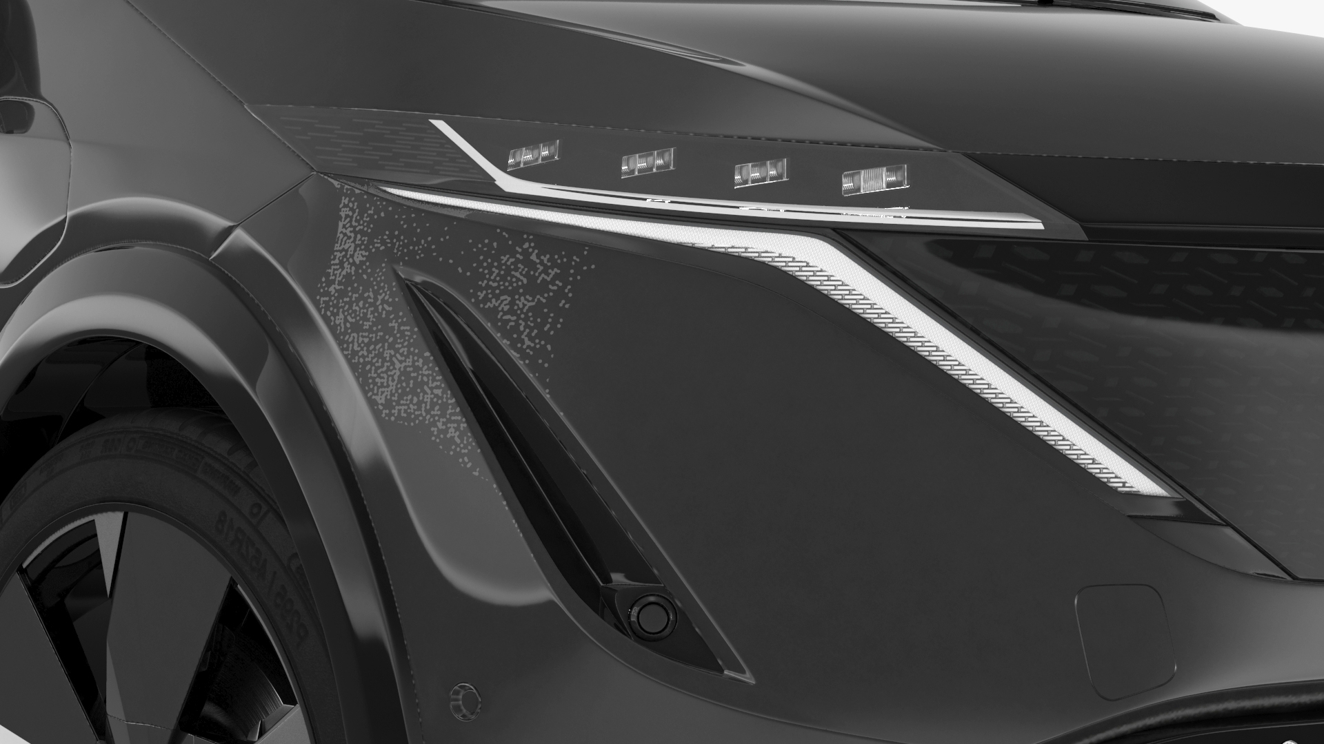 3D Modern Electric SUV Black Rigged for Maya