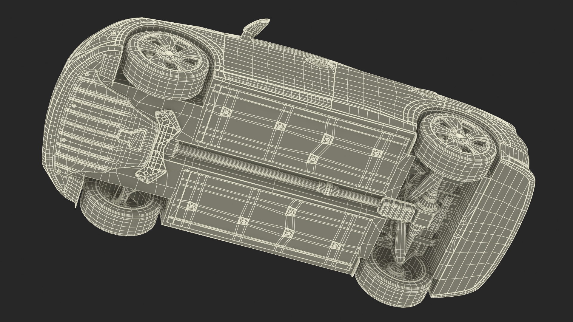 3D Modern Electric SUV Black Rigged for Maya