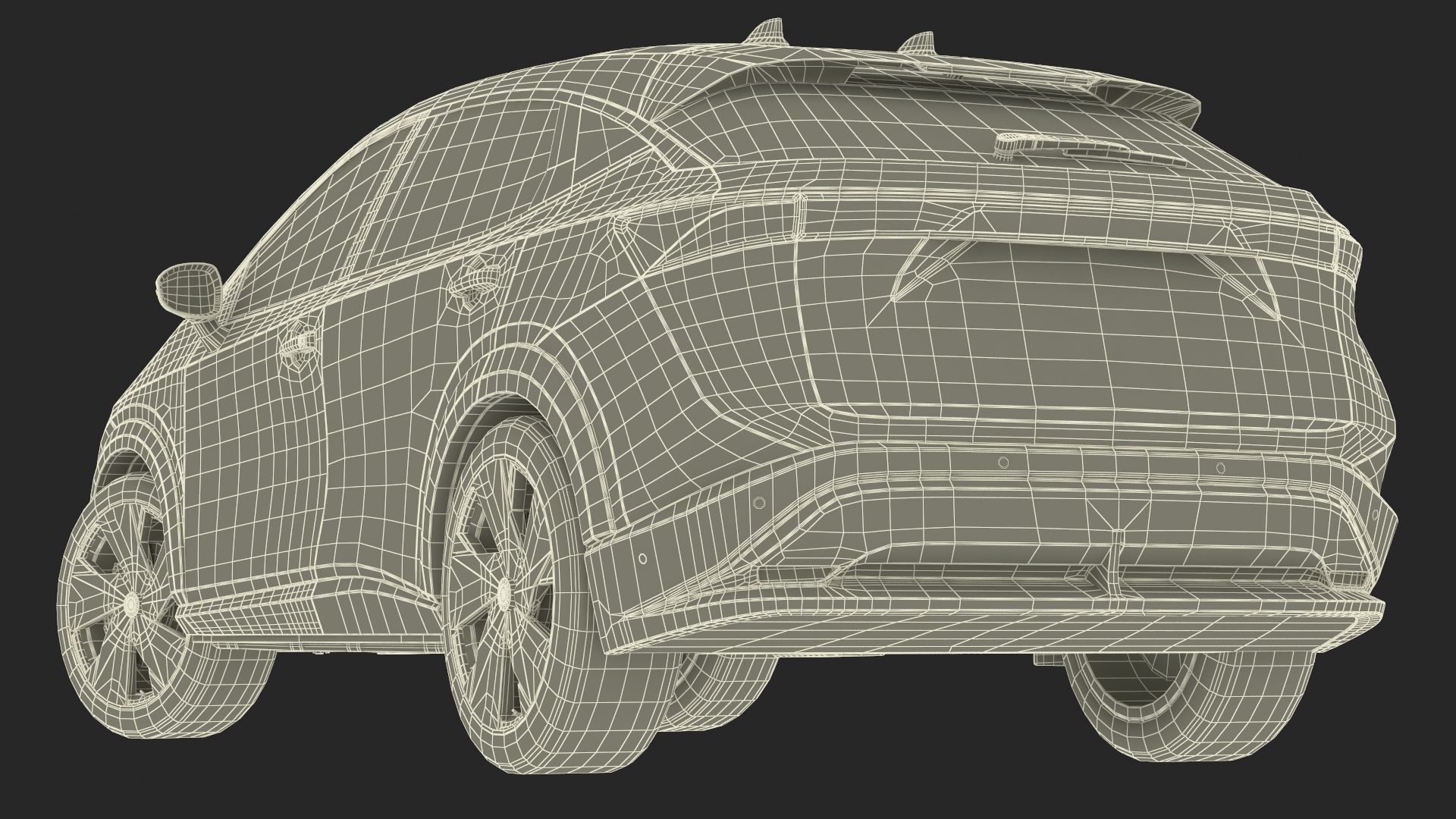 3D Modern Electric SUV Black Rigged for Maya