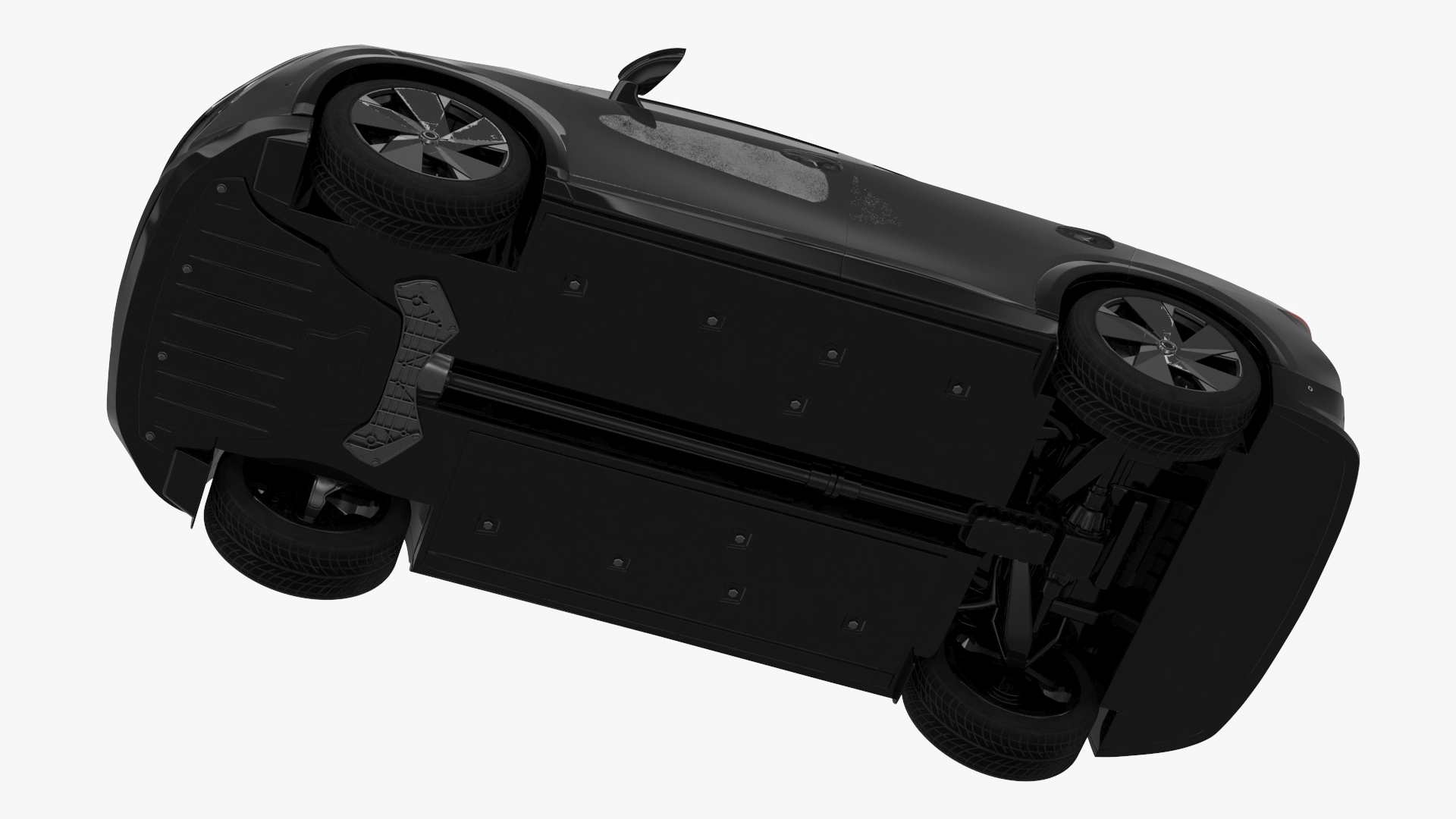3D Modern Electric SUV Black Rigged for Maya