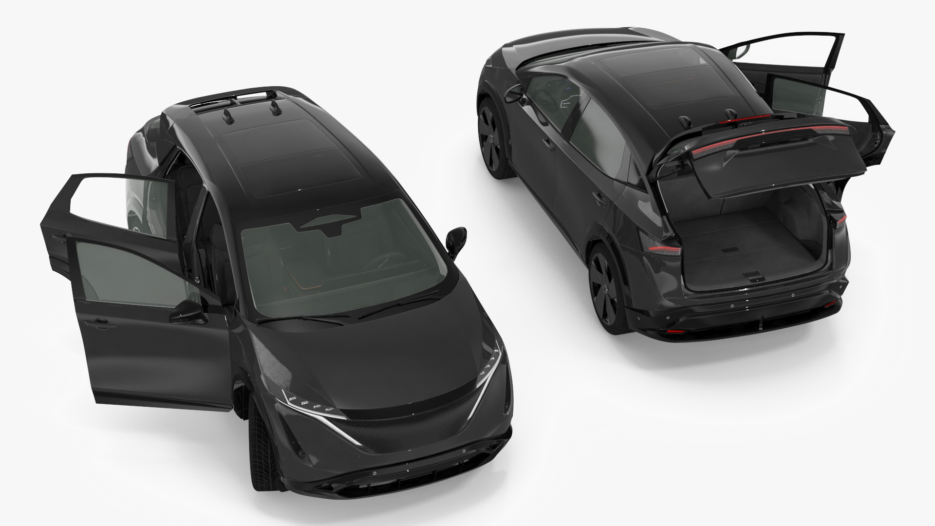 3D Modern Electric SUV Black Rigged for Maya