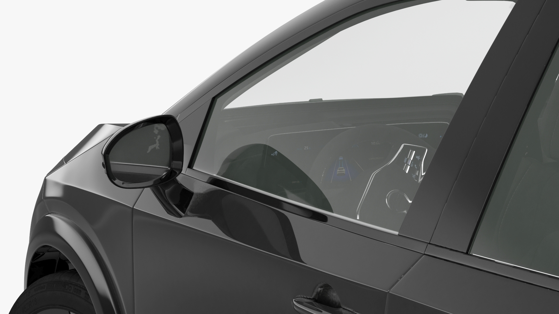 3D Modern Electric SUV Black Rigged for Maya
