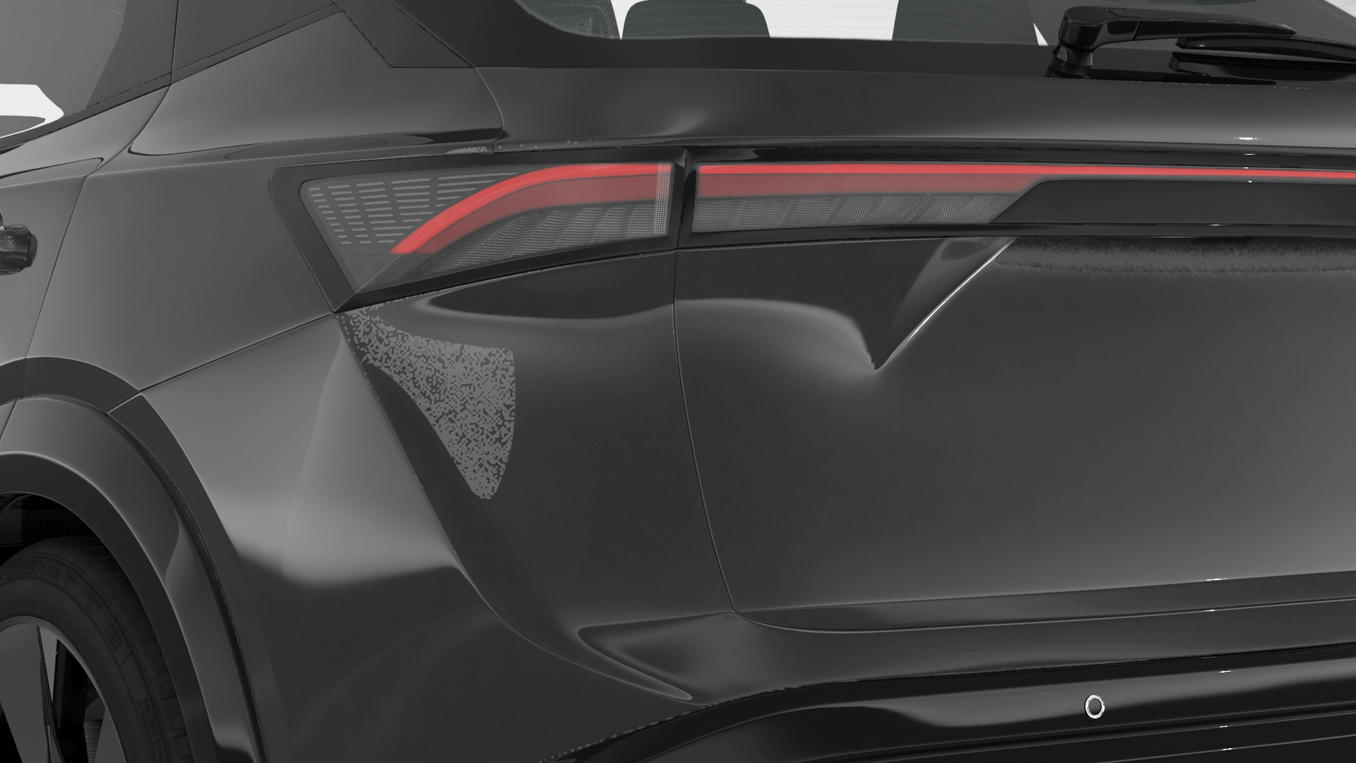 3D Modern Electric SUV Black Rigged for Maya