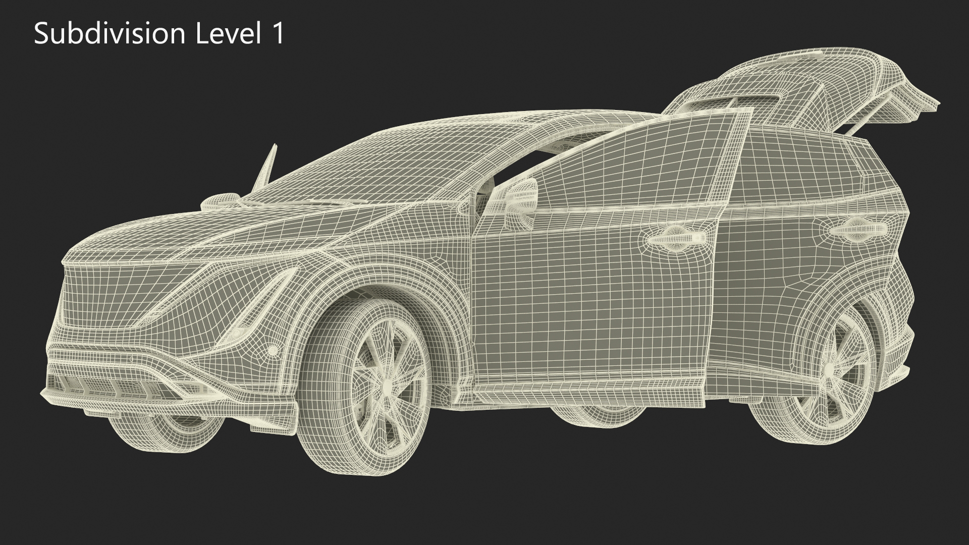 3D Modern Electric SUV Black Rigged for Maya