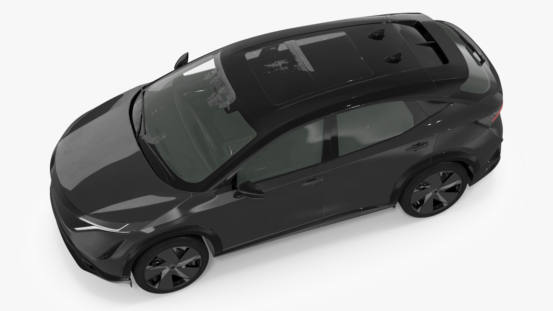 3D Modern Electric SUV Black Rigged for Maya