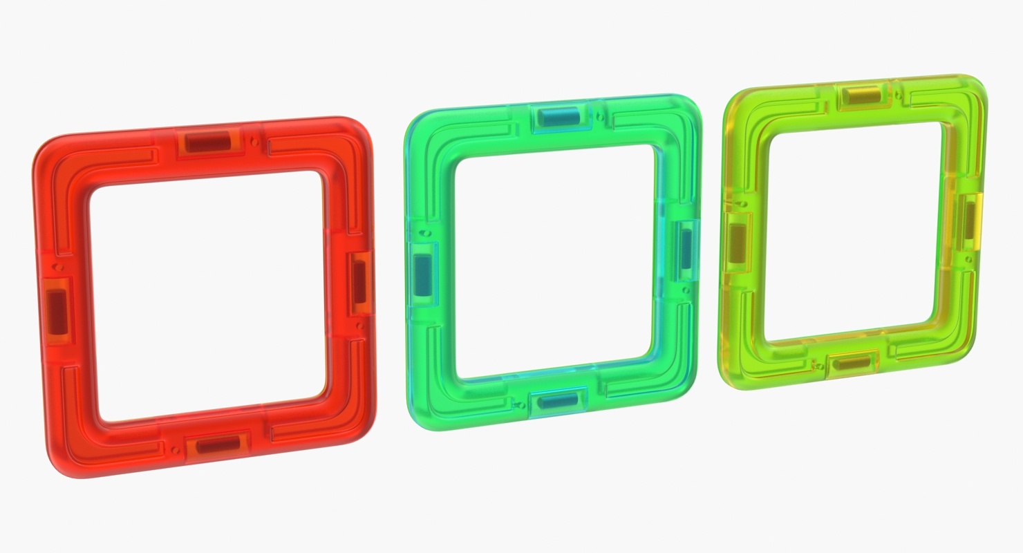 3D Magnetic Designer Colored Rectangles