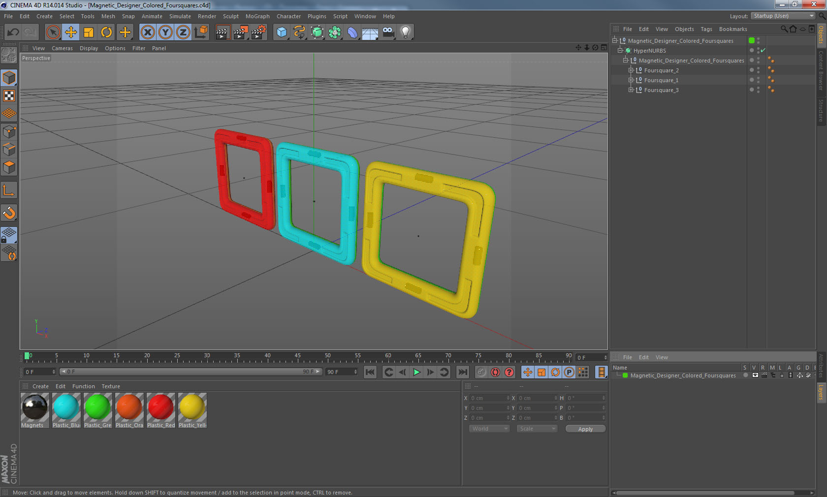 3D Magnetic Designer Colored Rectangles