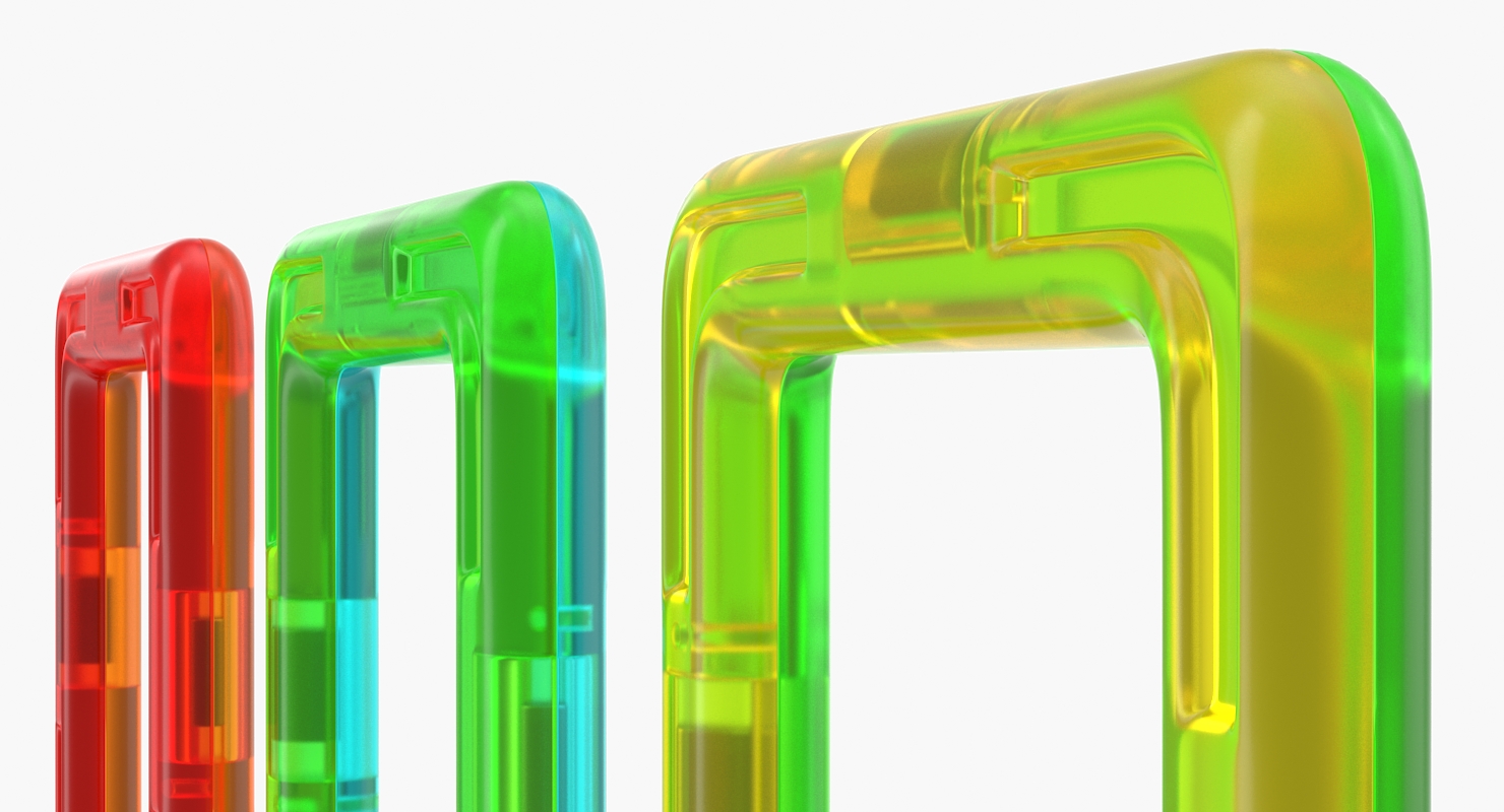 3D Magnetic Designer Colored Rectangles