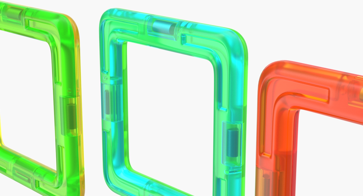 3D Magnetic Designer Colored Rectangles