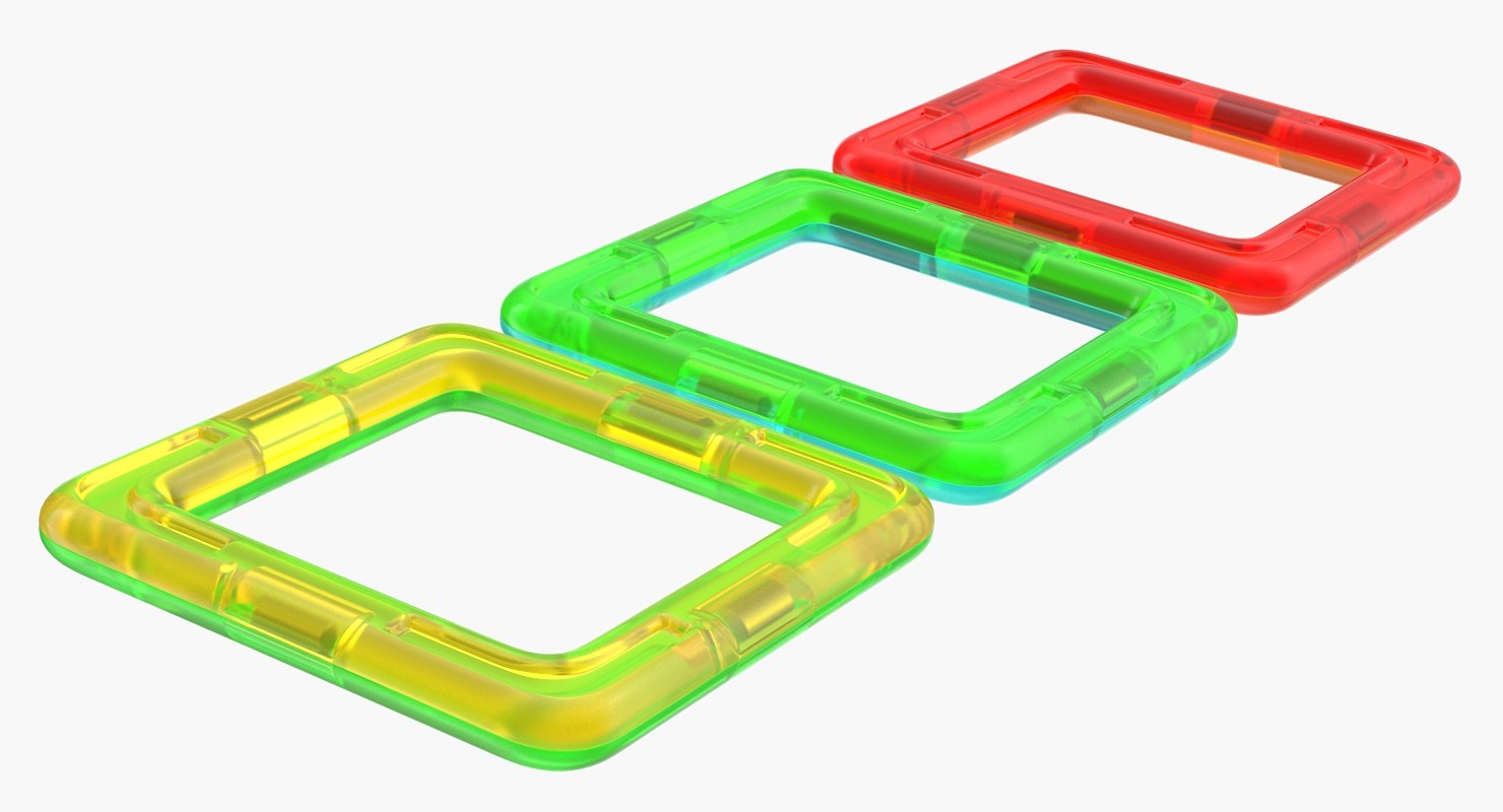3D Magnetic Designer Colored Rectangles