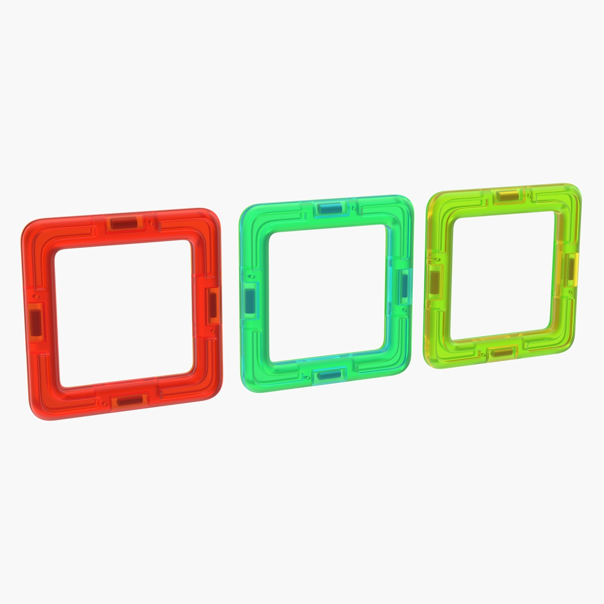 Magnetic Designer Colored Rectangles 3D Model