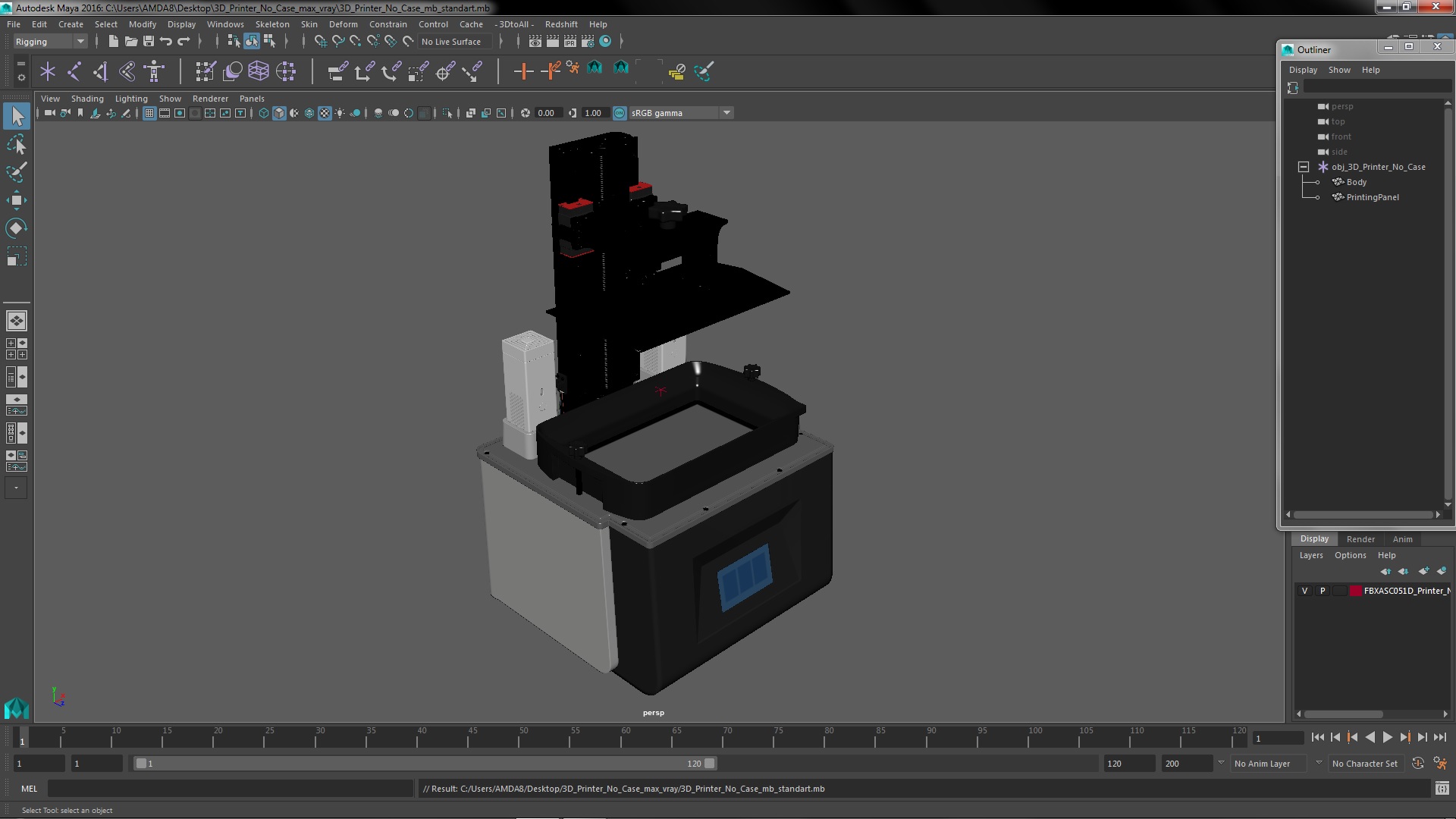 3D 3D Printer No Case model
