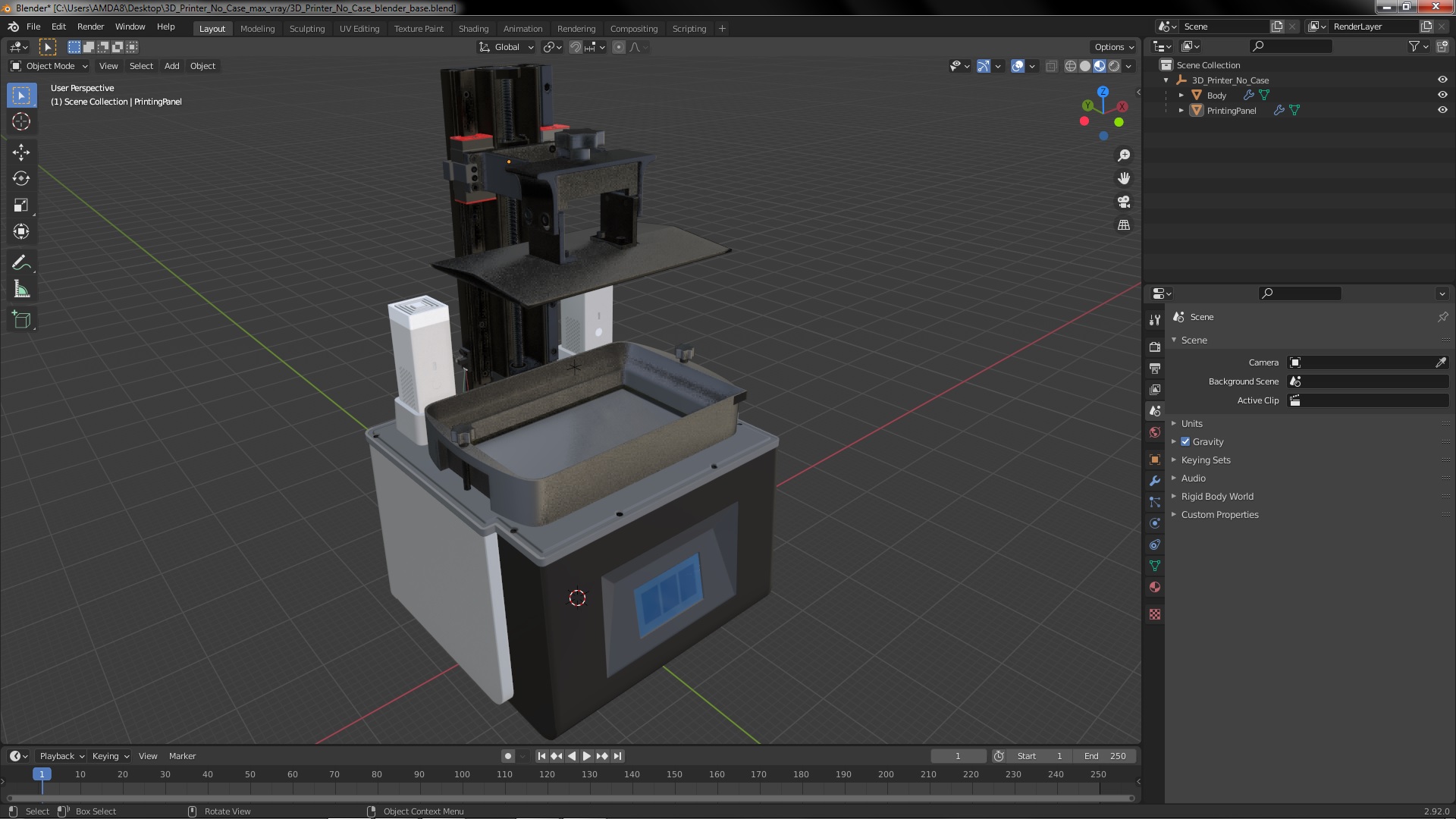 3D 3D Printer No Case model