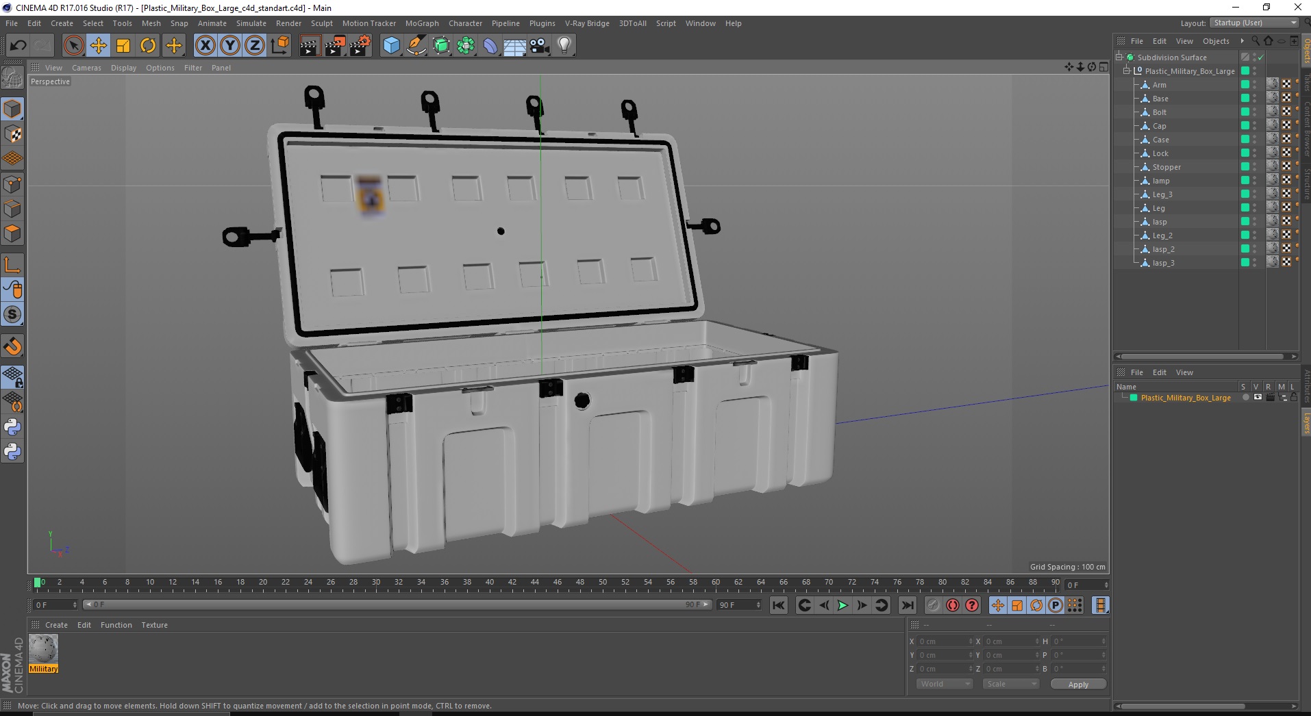 3D Plastic Military Box Large