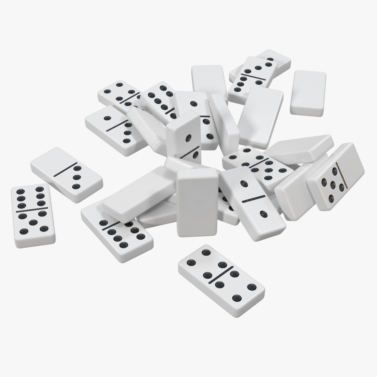 Bunch of White Domino Knuckles 3D Model