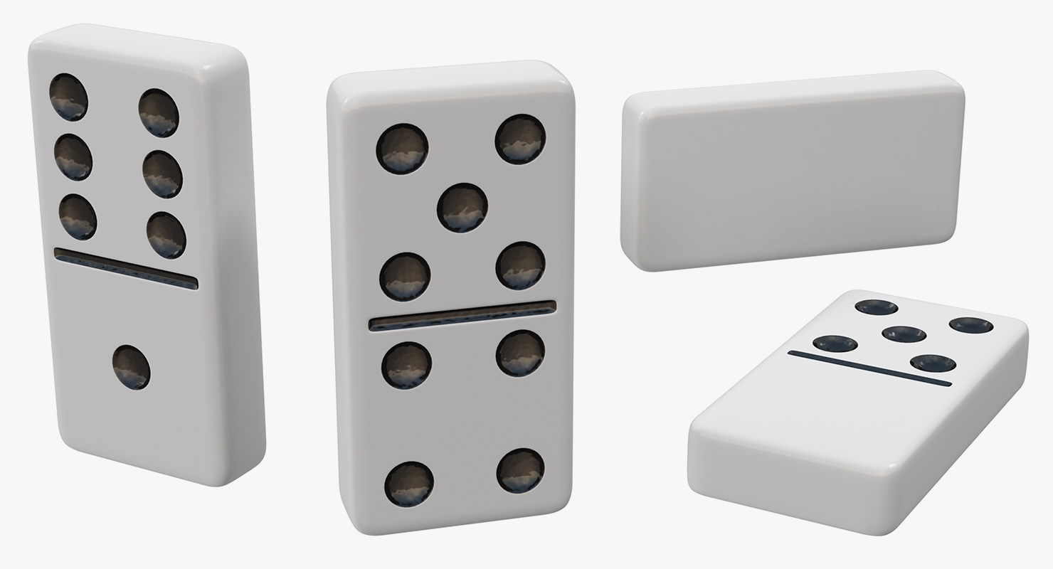 3D model Bunch of White Domino Knuckles