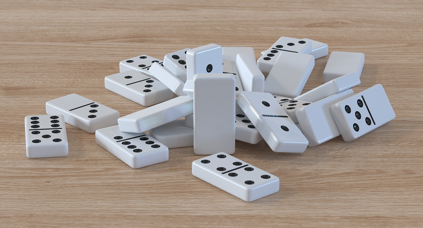 3D model Bunch of White Domino Knuckles