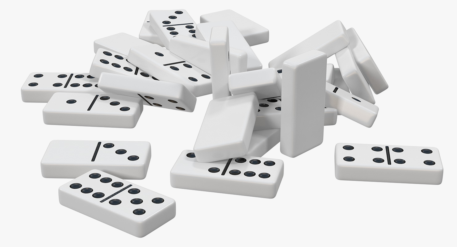 3D model Bunch of White Domino Knuckles