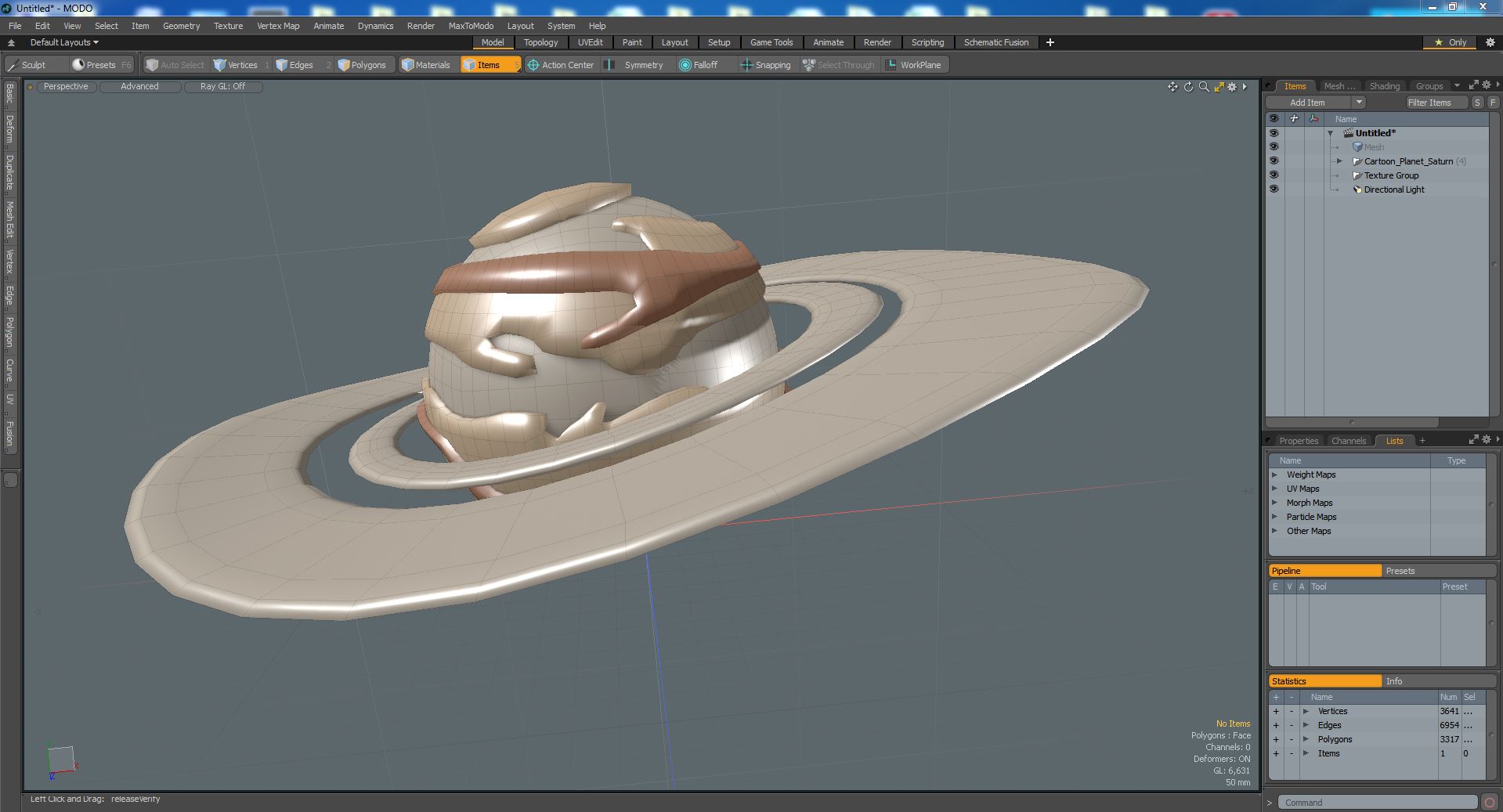 3D Cartoon Planet Saturn