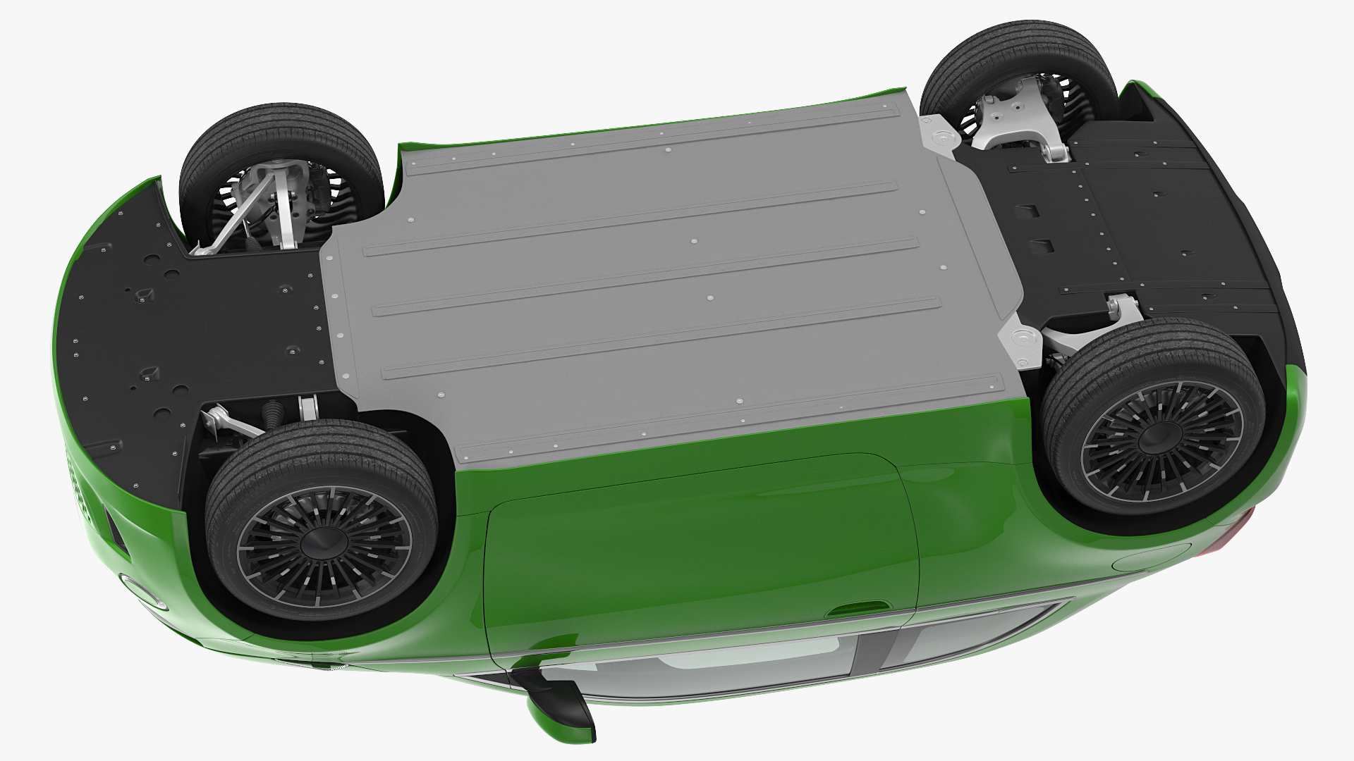 3D EV Compact Car Rigged