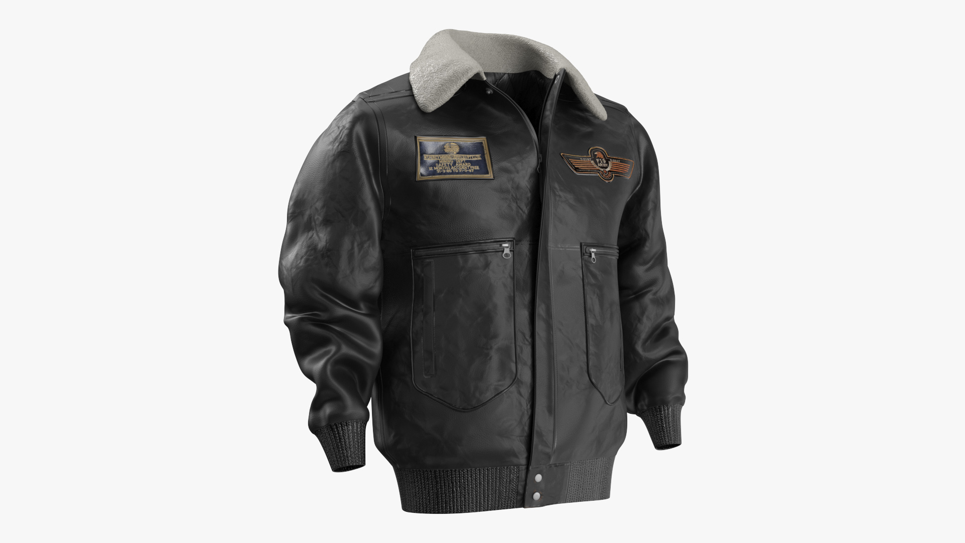3D model Black Aviator Jacket