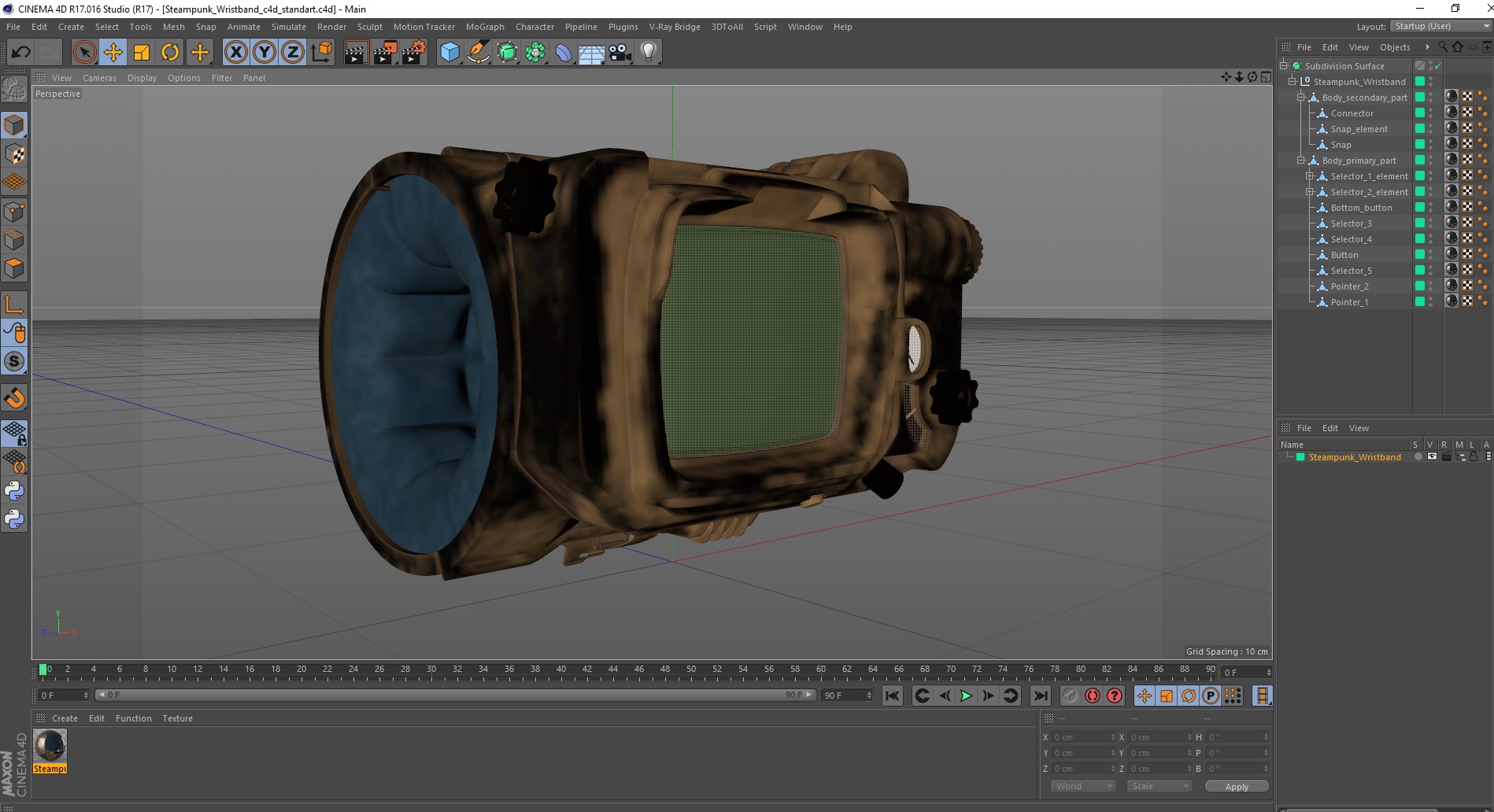 Steampunk Wristband 3D model