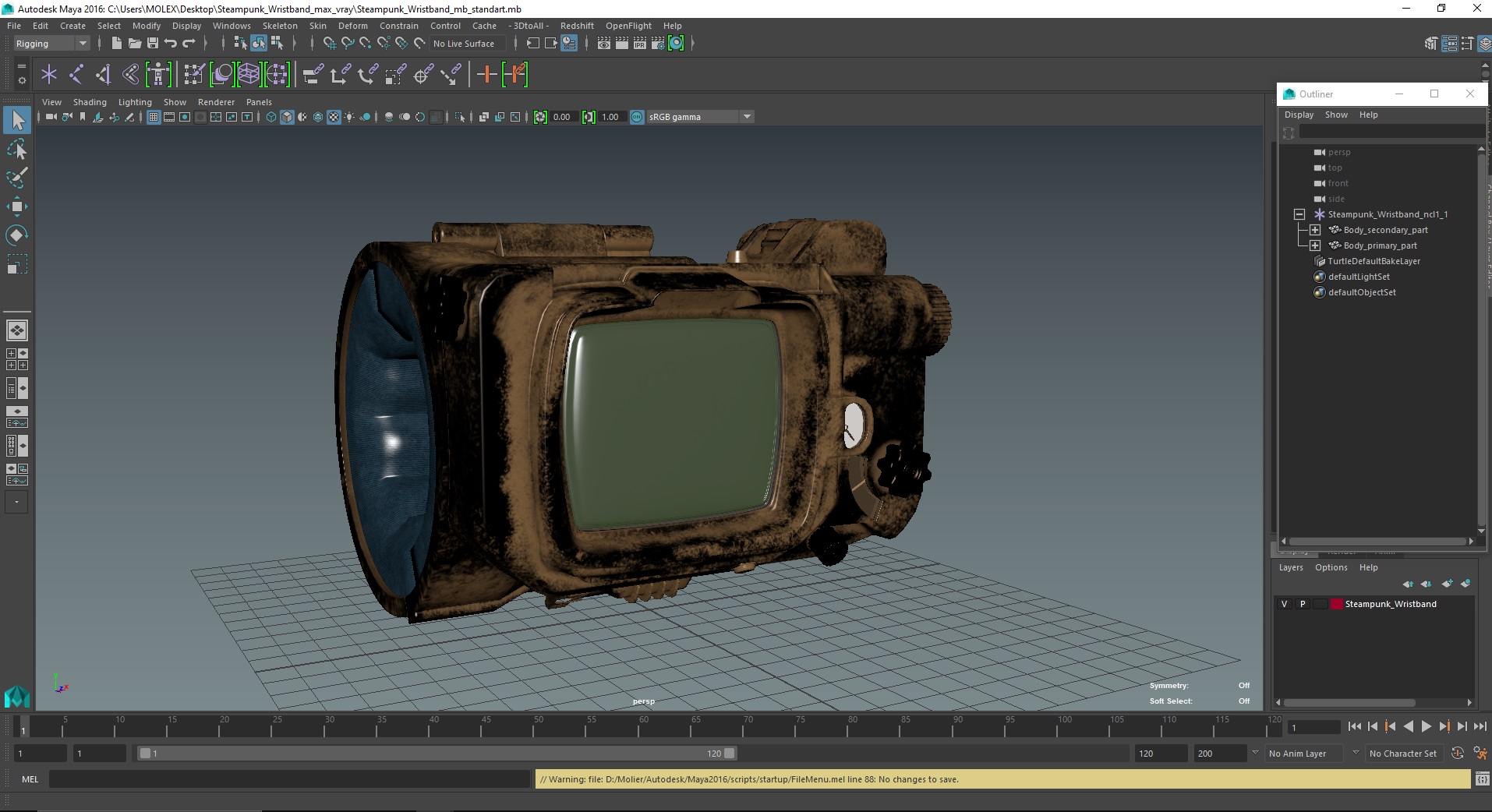 Steampunk Wristband 3D model