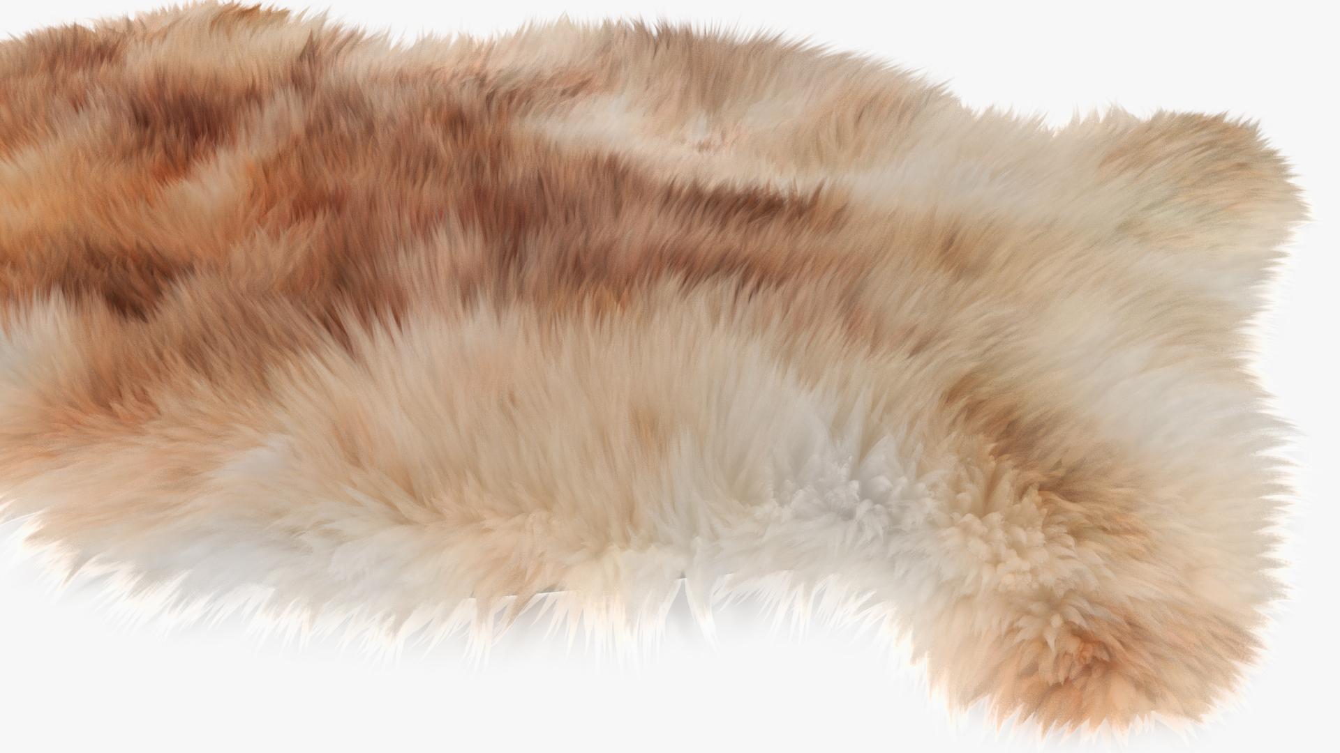 3D Natural Sheepskin Rug Brown Fur