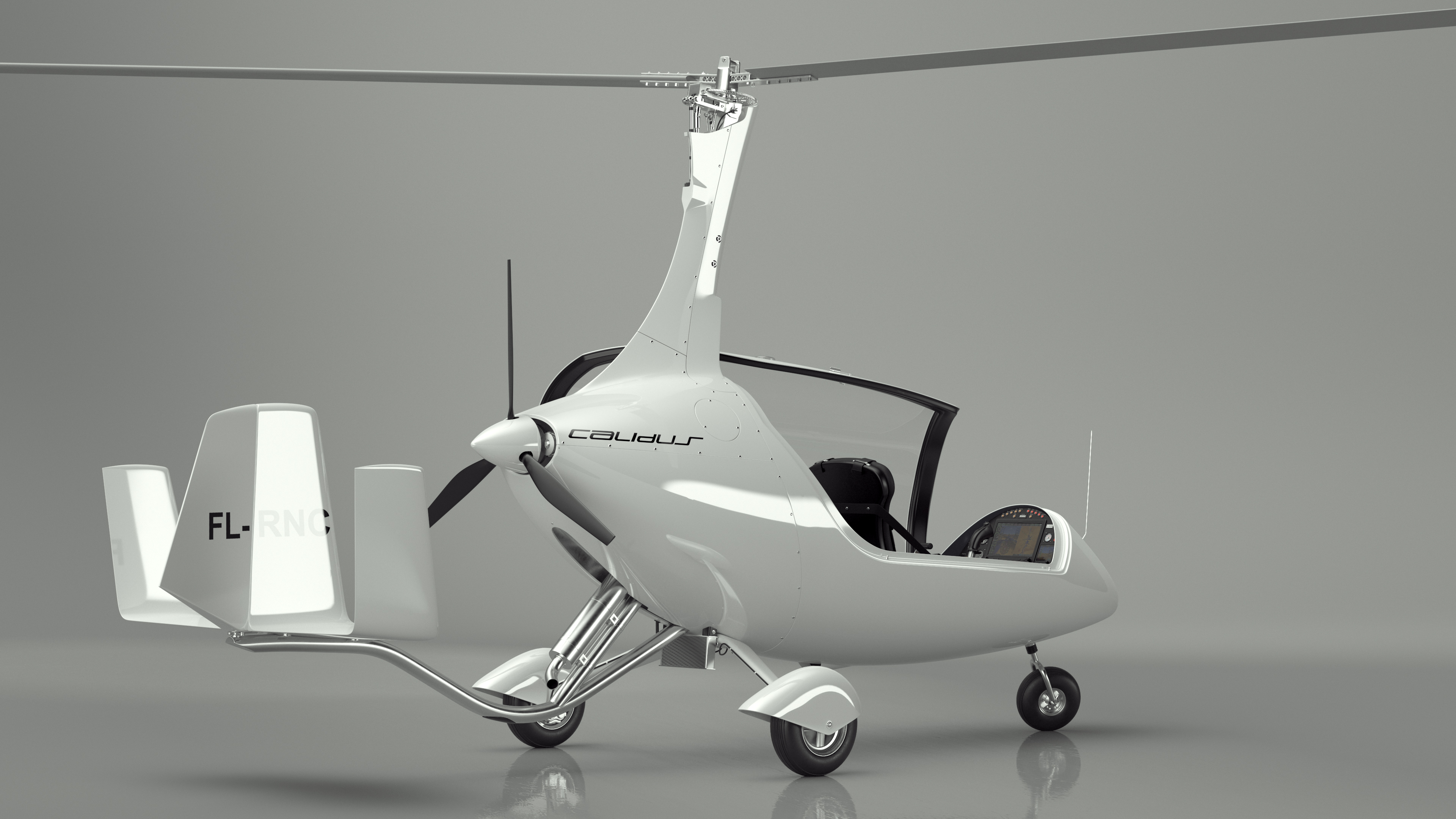 3D Gyroplane Calidus 912 White Rigged for Maya model