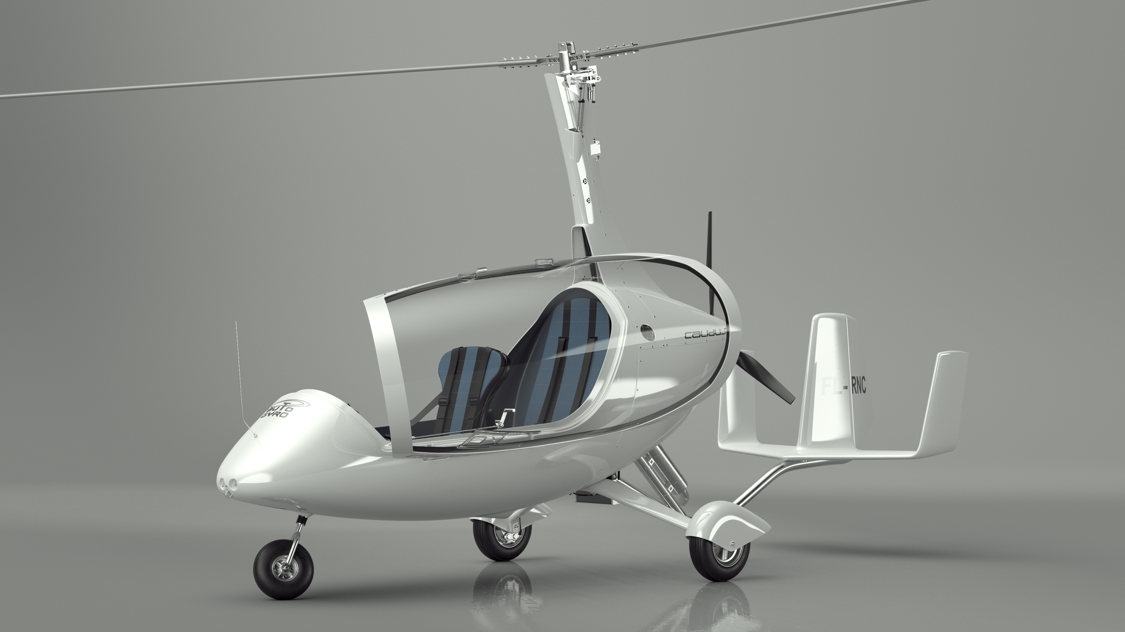 3D Gyroplane Calidus 912 White Rigged for Maya model