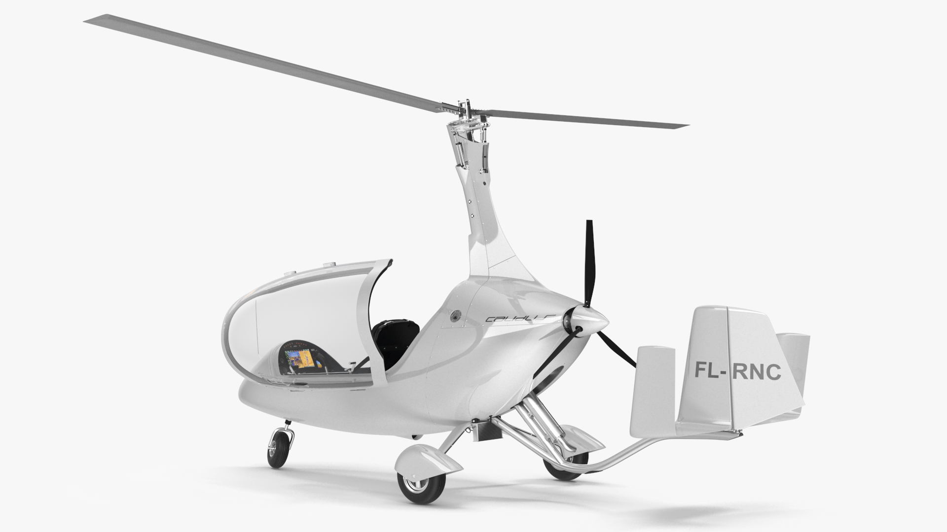 3D Gyroplane Calidus 912 White Rigged for Maya model