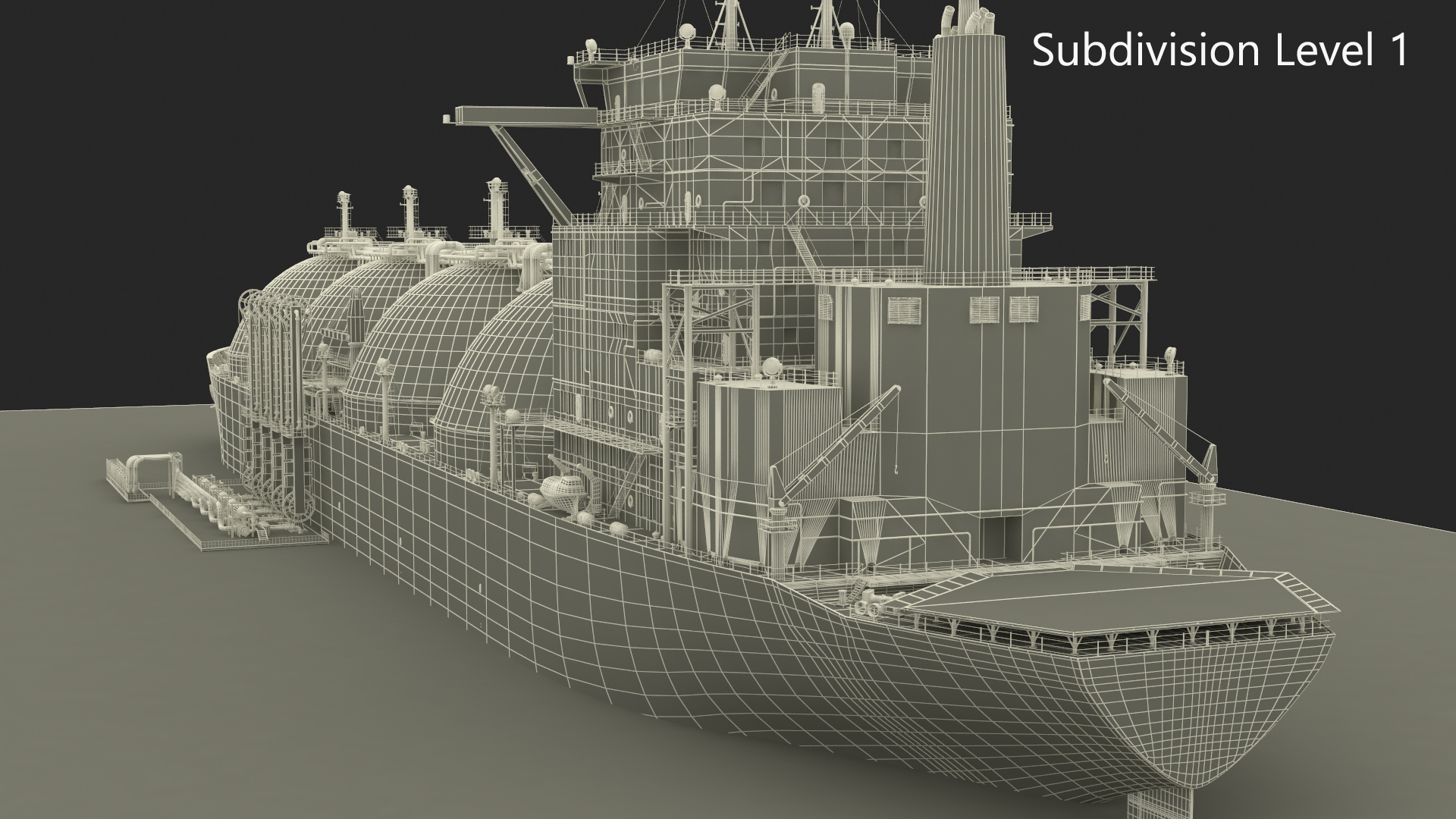 3D Gas Carrier Ship Сonnected to LNG Pier model